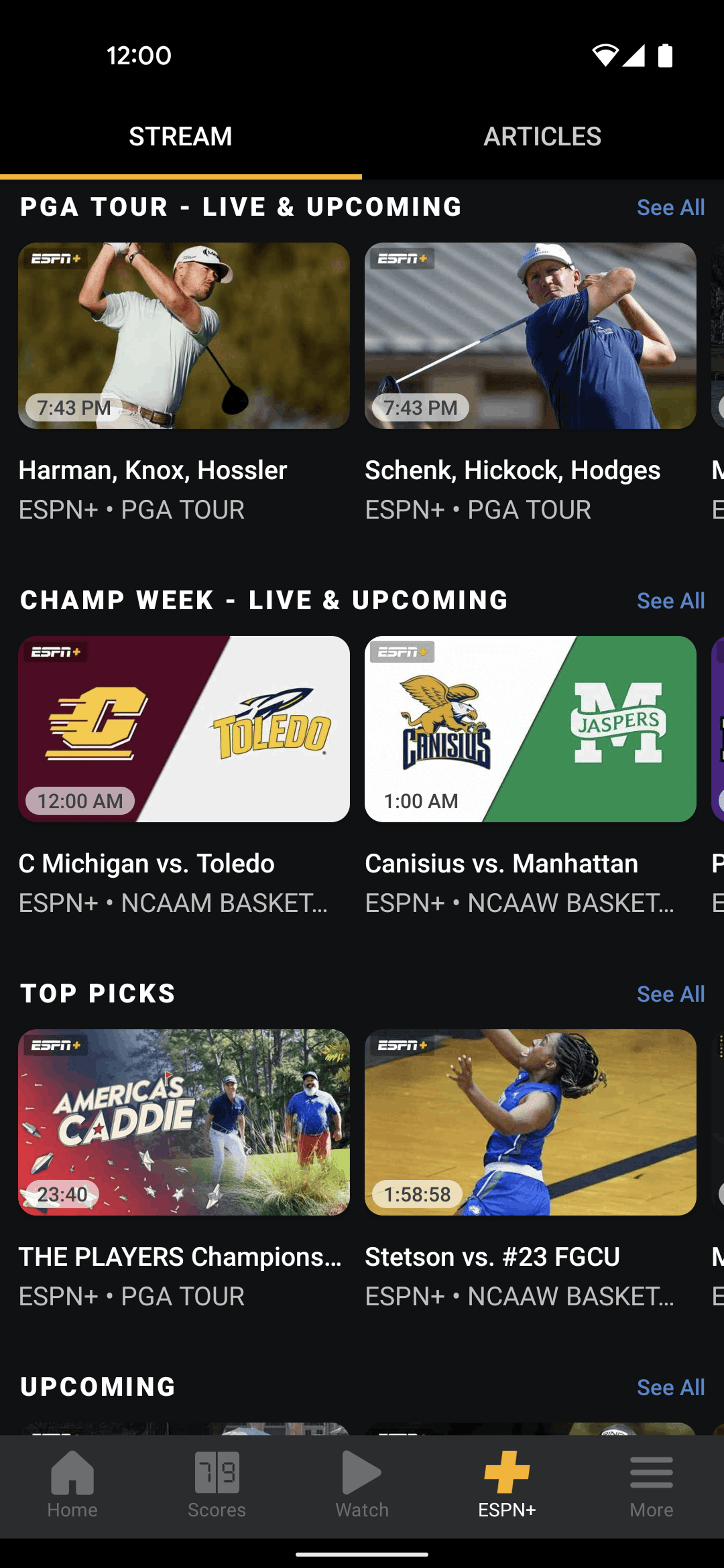 ESPN Android Sports interface screenshot 20