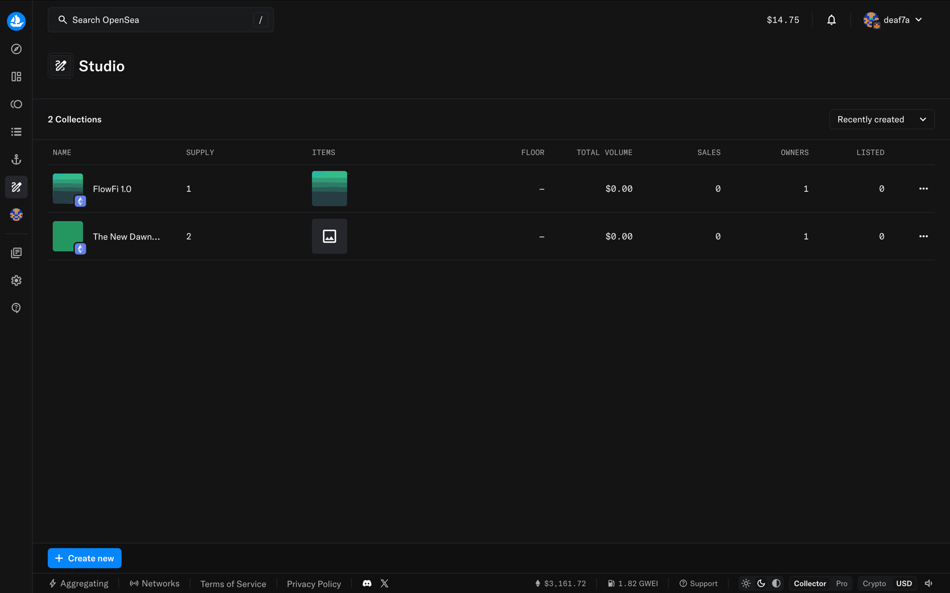 OpenSea Web Crypto & Web3 interface screenshot 11