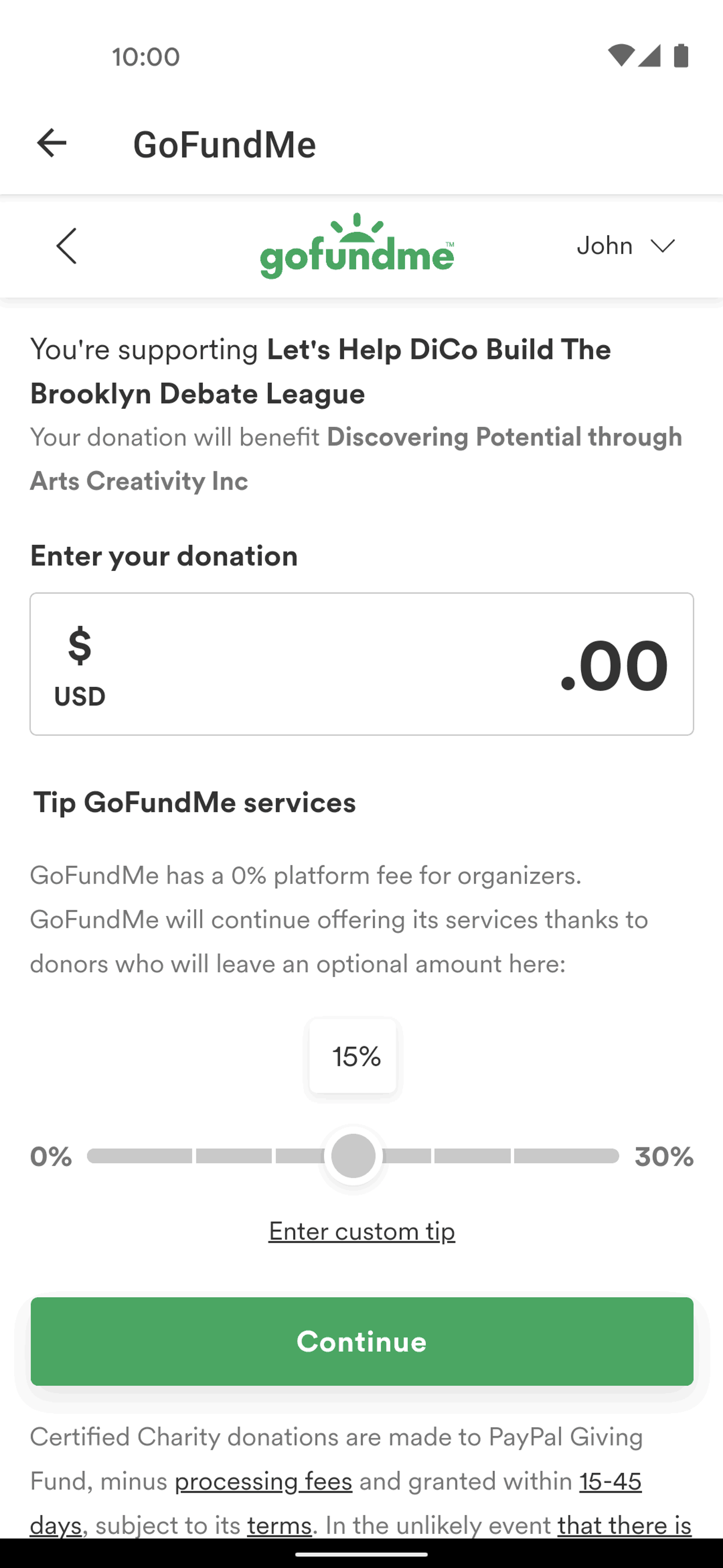 GoFundMe Android Social Networking interface screenshot 21