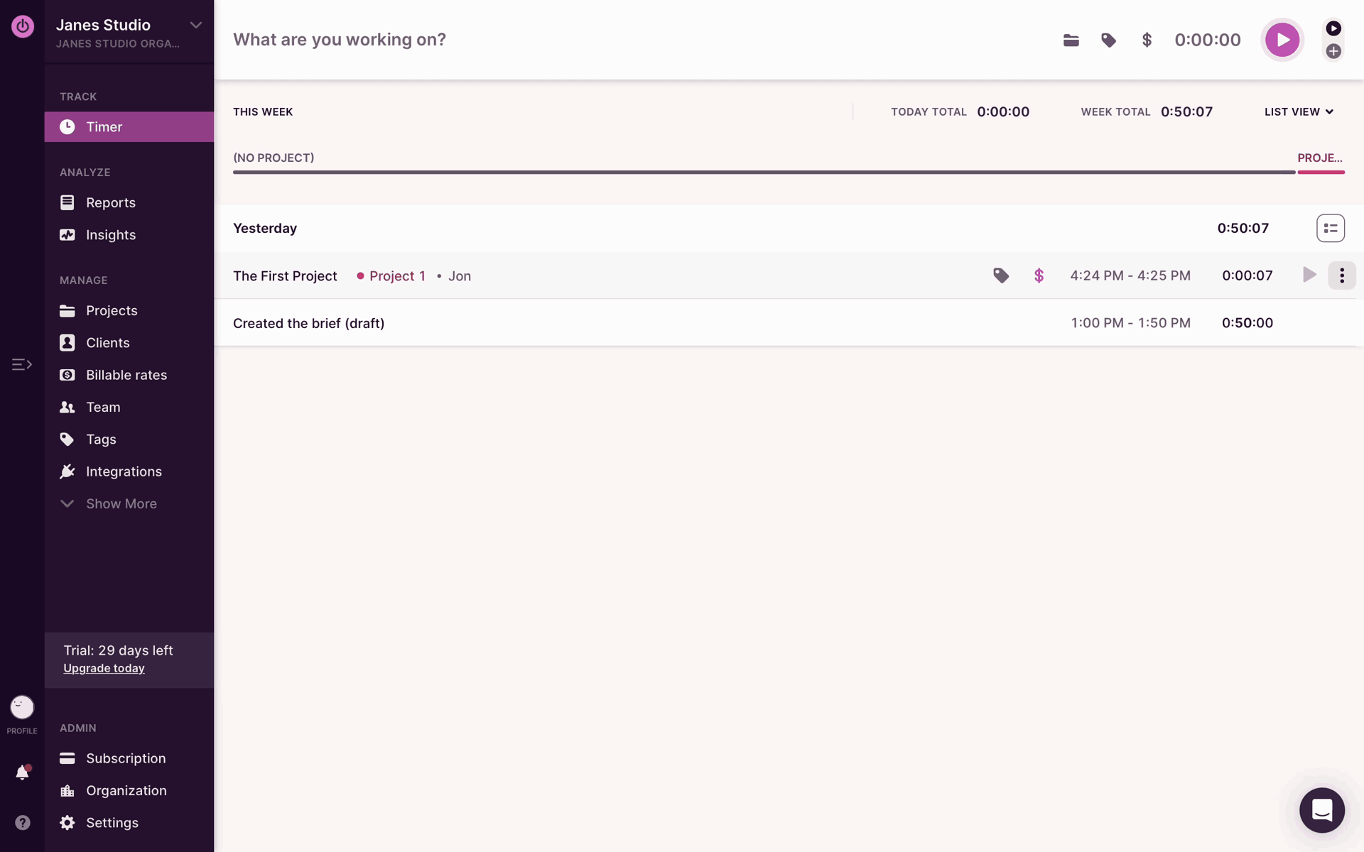 Toggl Track Web Business interface screenshot 18