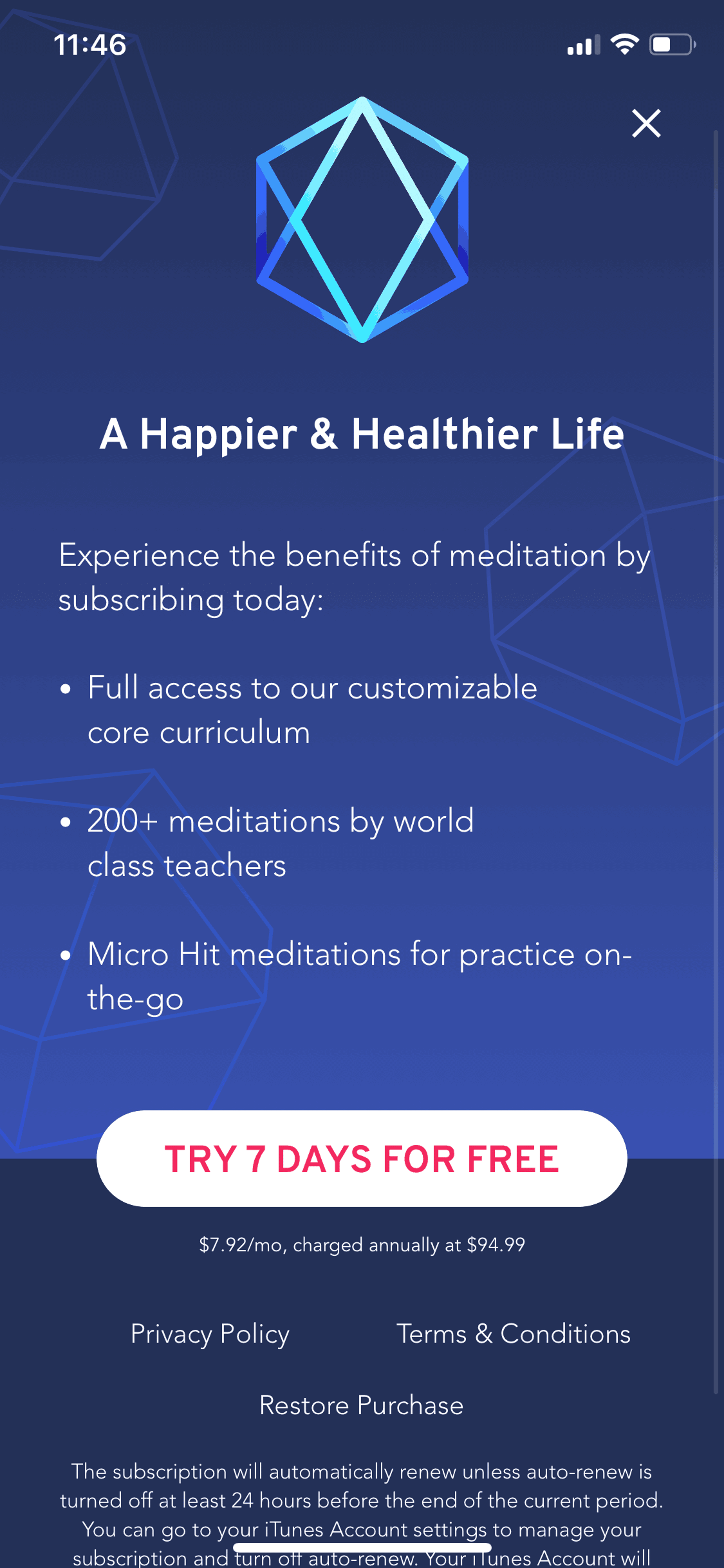 Brightmind iOS Health & Fitness interface screenshot 19