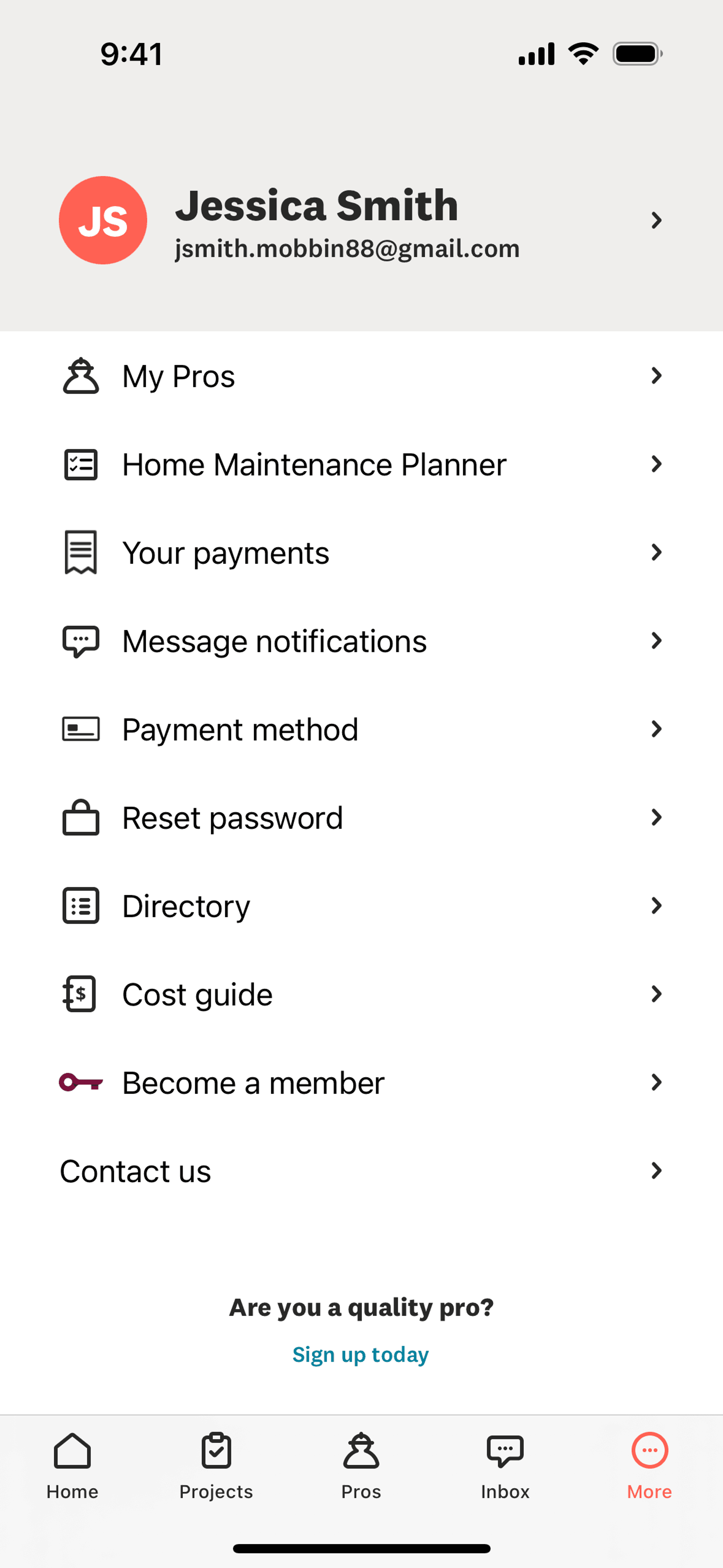 Angi iOS Lifestyle interface screenshot 16