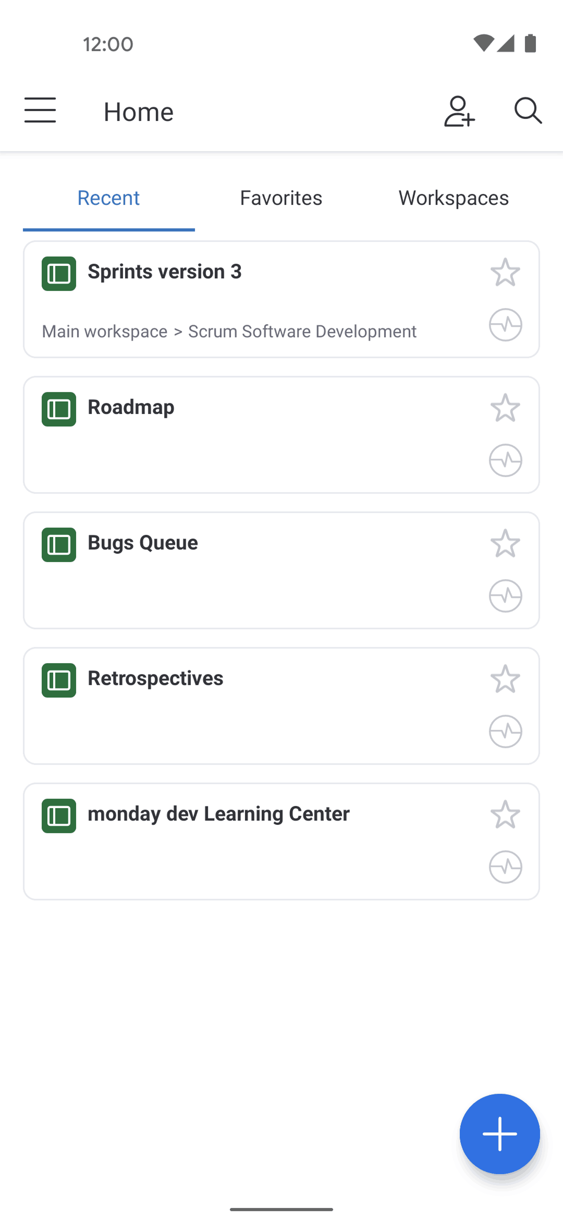 monday.com Android Collaboration interface screenshot 20