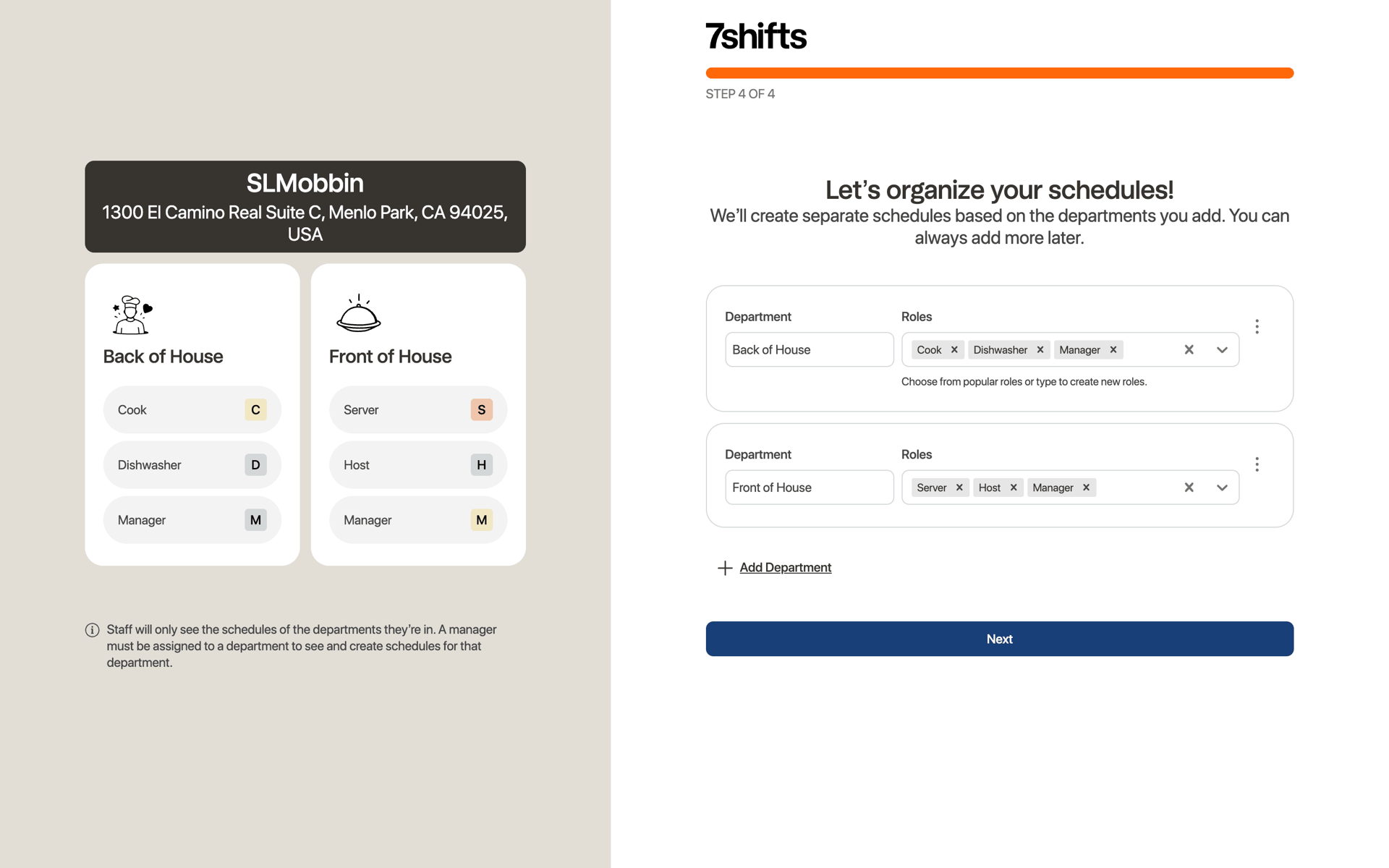7shifts Web Business interface screenshot 20
