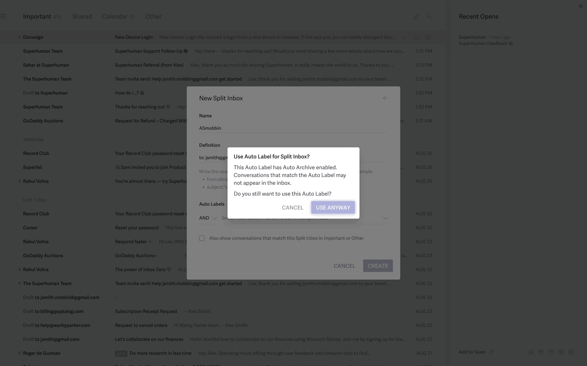 Superhuman Web AI interface screenshot 19