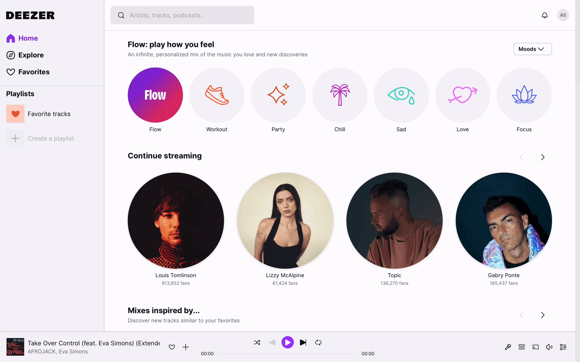 Deezer Web Entertainment interface screenshot 6