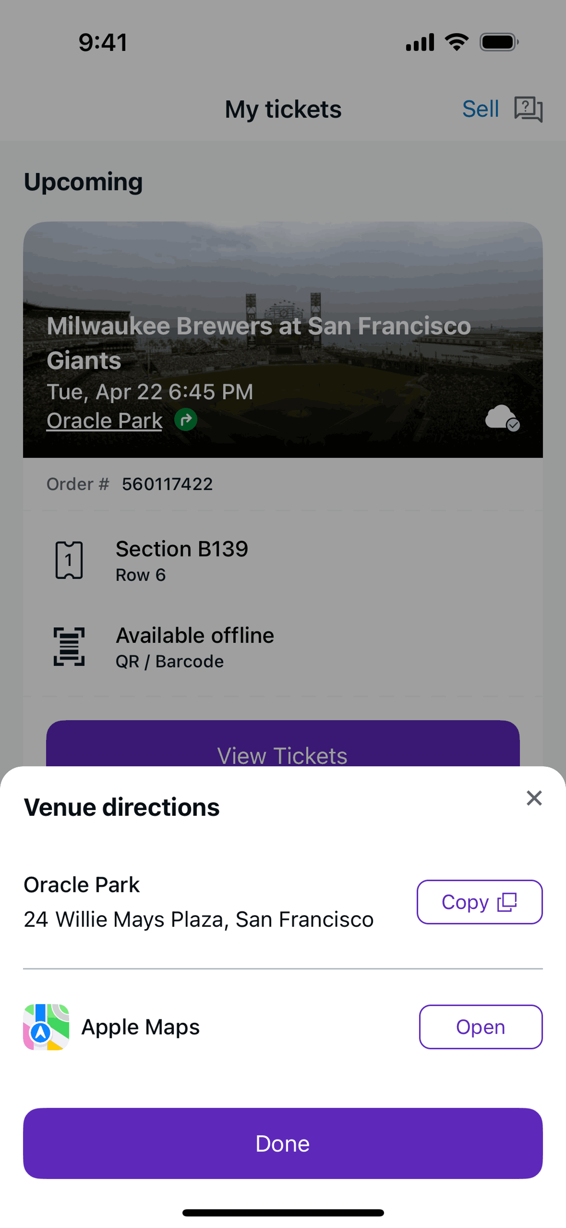 StubHub iOS Entertainment interface screenshot 9