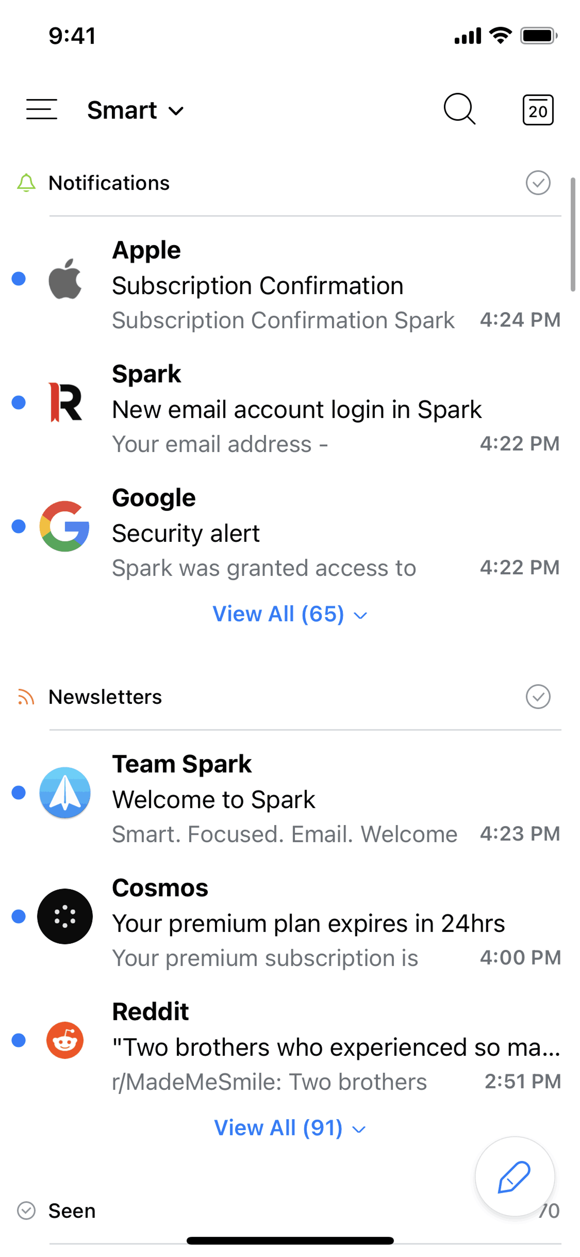 Spark Mail iOS AI interface screenshot 3