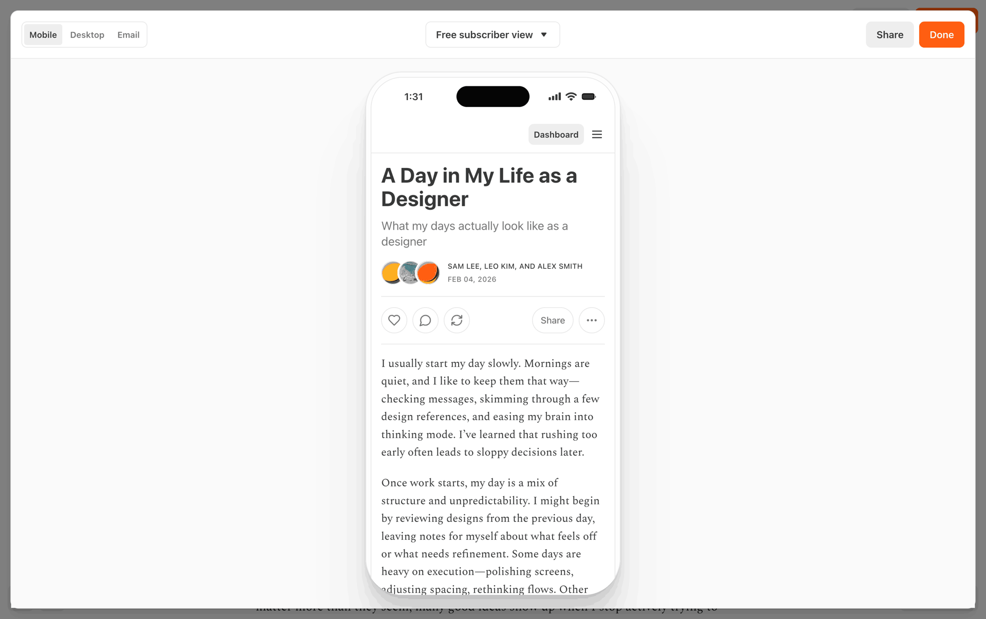 Substack Web News interface screenshot 11