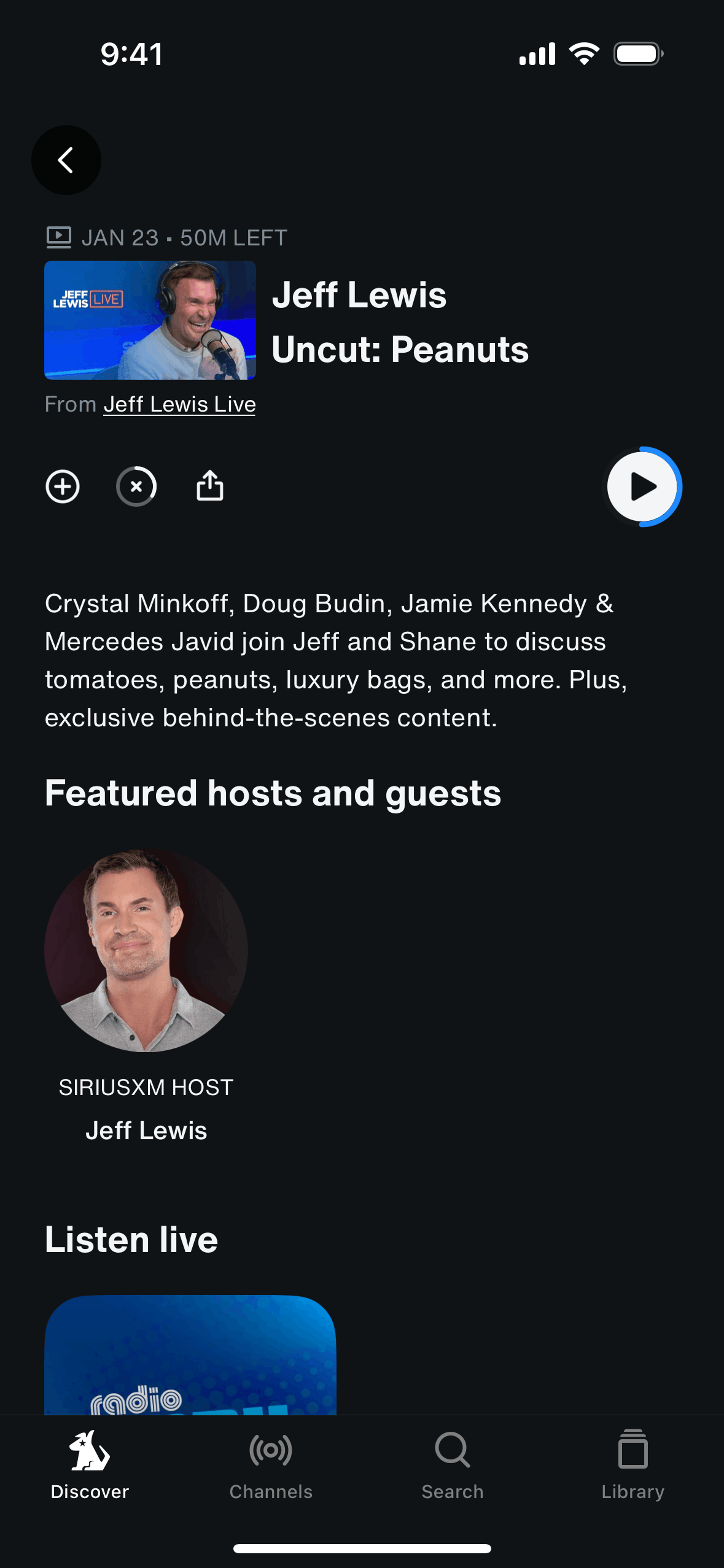 SiriusXM iOS Music & Audio interface screenshot 20