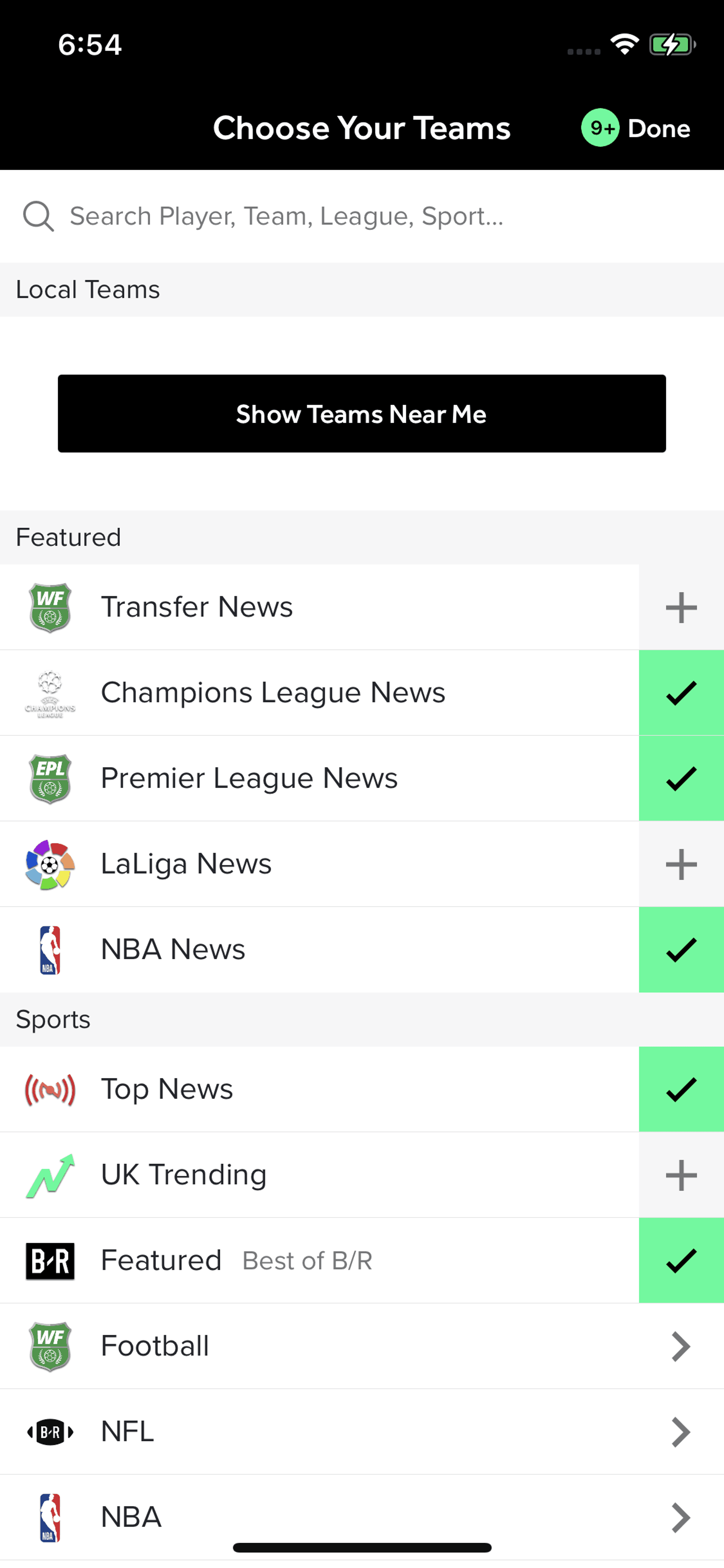 Bleacher Report iOS Sports interface screenshot 17