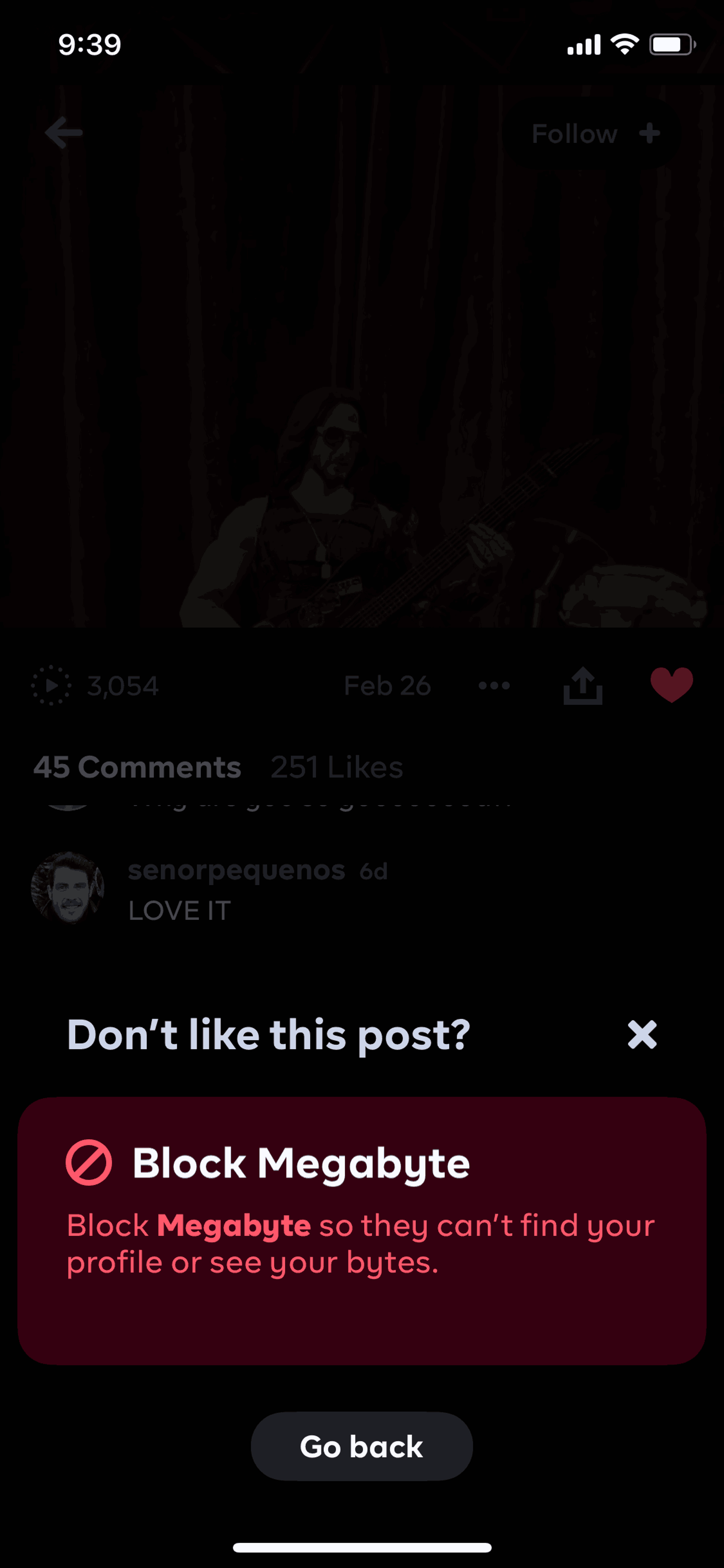 Byte iOS Social Networking interface screenshot 13