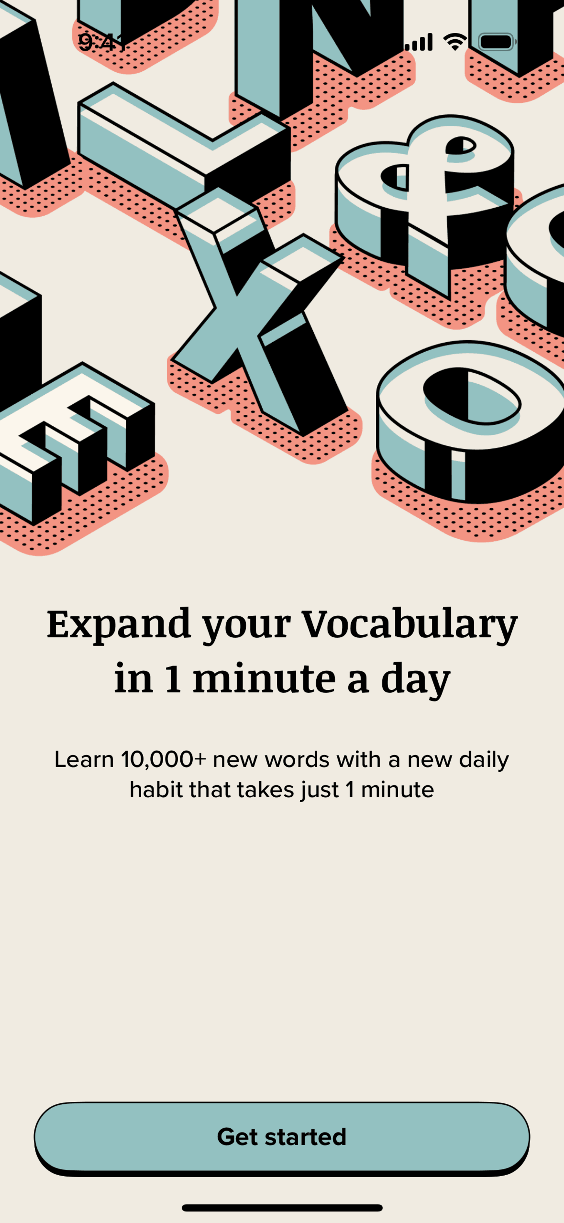 Vocabulary iOS Education interface screenshot 1