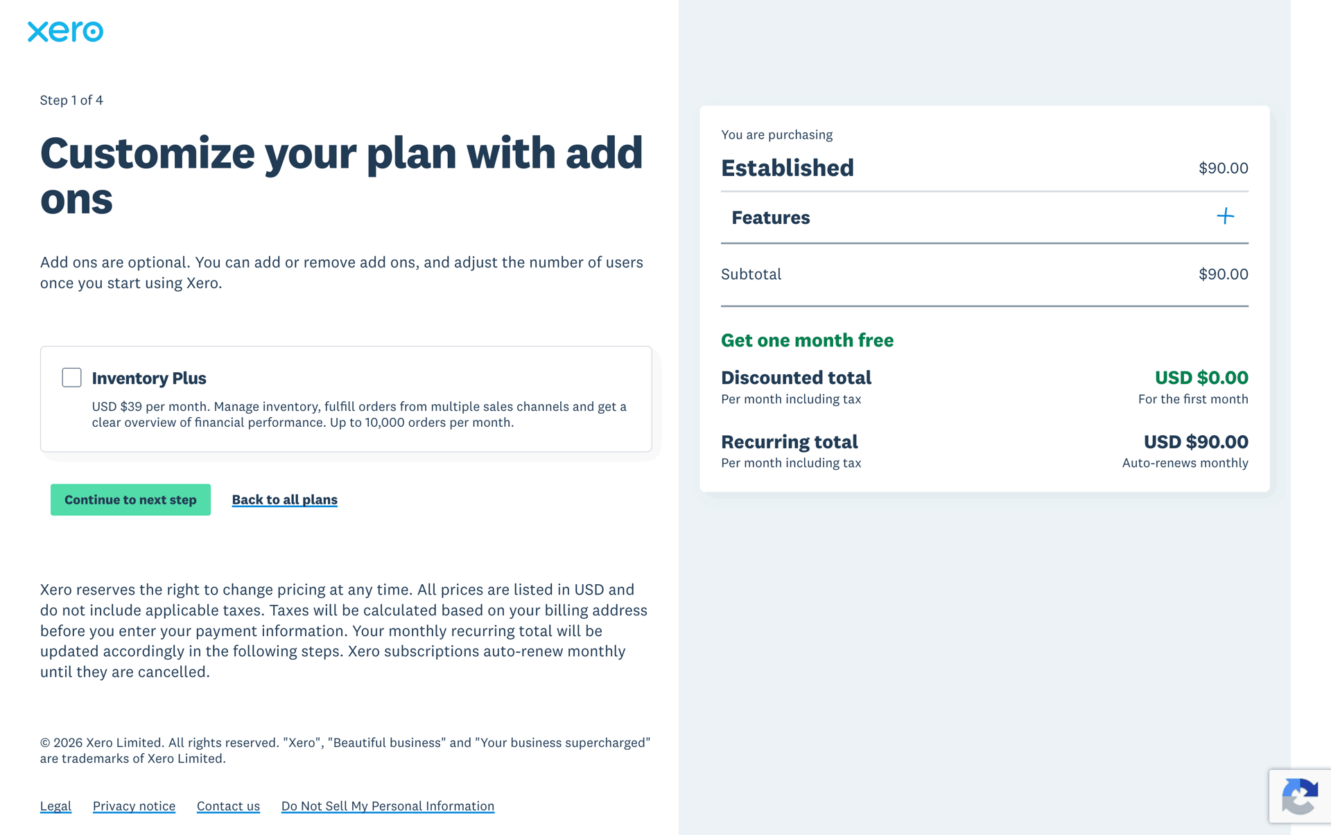 Xero Web Business interface screenshot 19