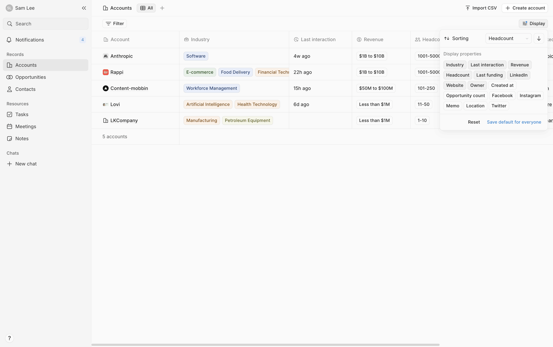 Lightfield Web Business interface screenshot 17