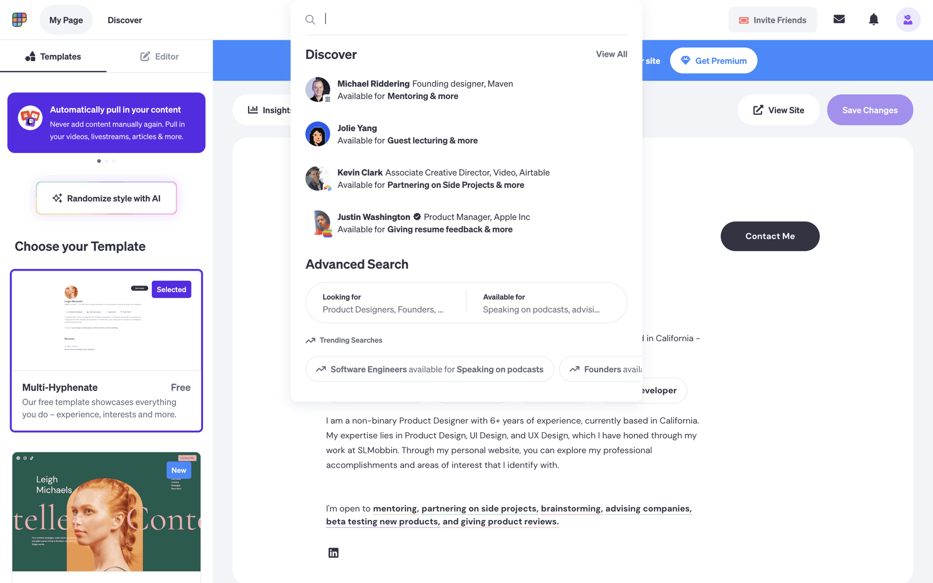 Polywork Web Social Networking interface screenshot 15