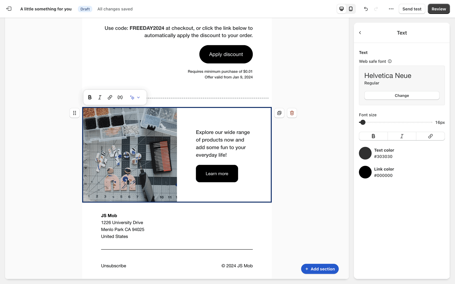 Shopify Web UI design screenshot