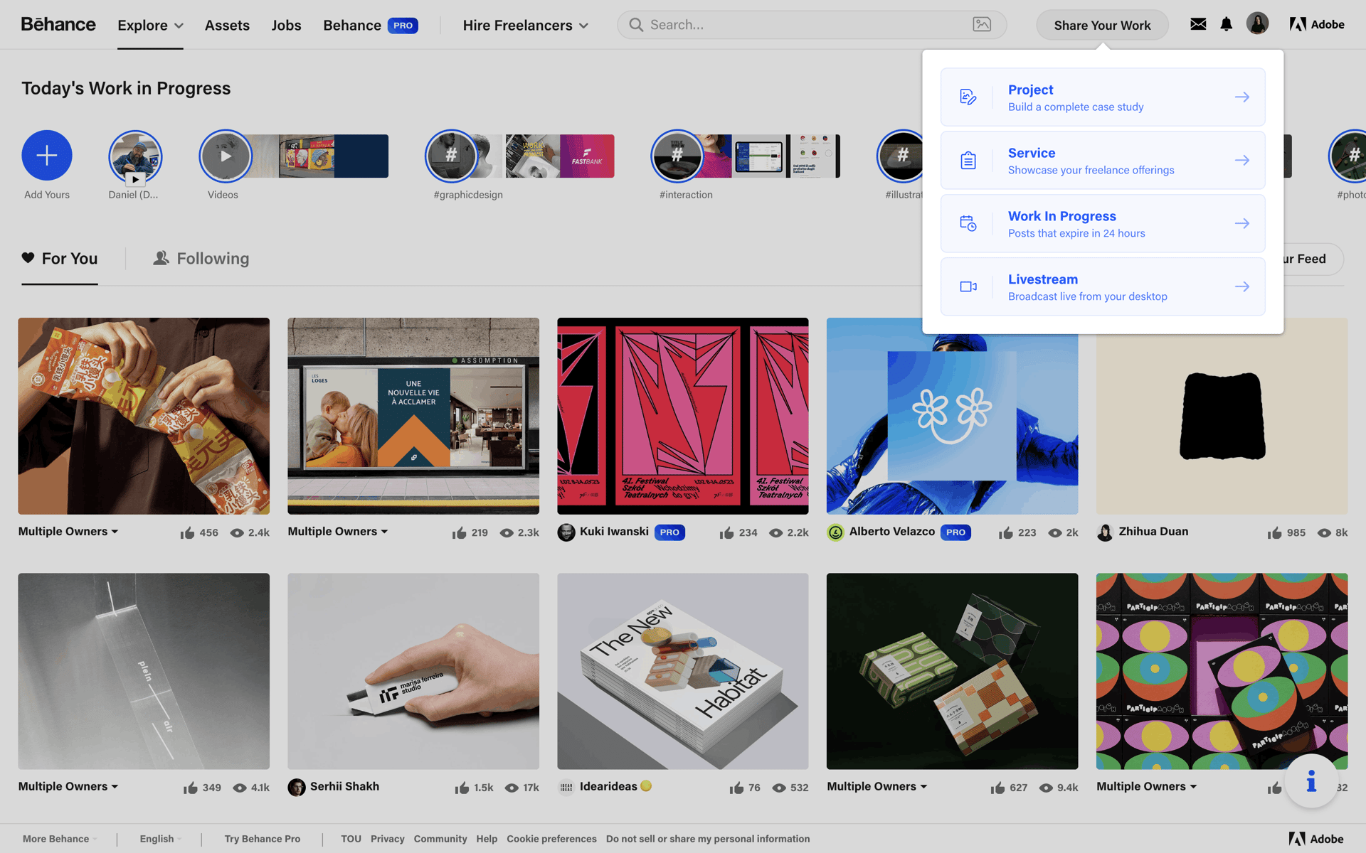 Behance Web Photo & Video interface screenshot 17