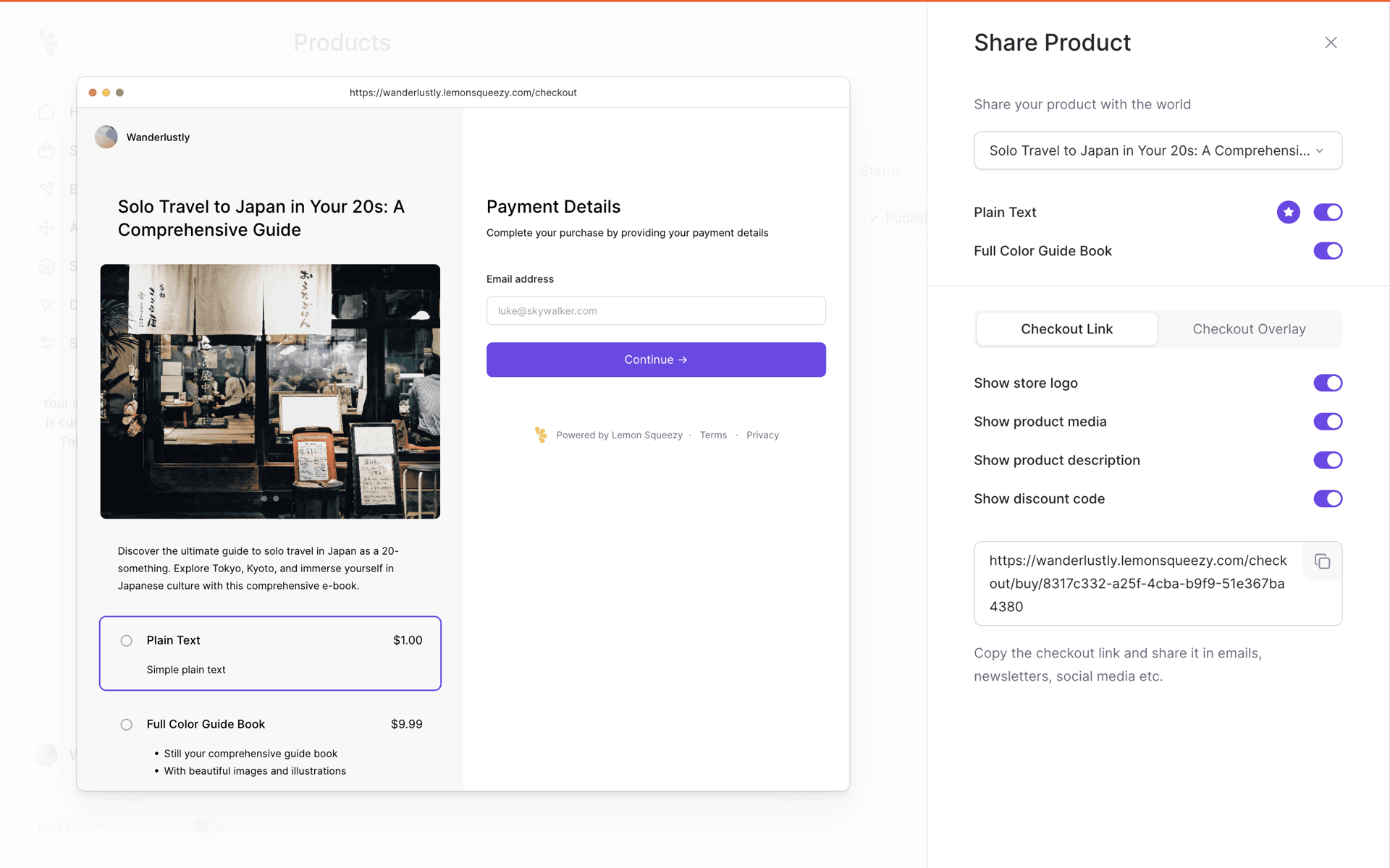 Lemon Squeezy Web Business interface screenshot 19