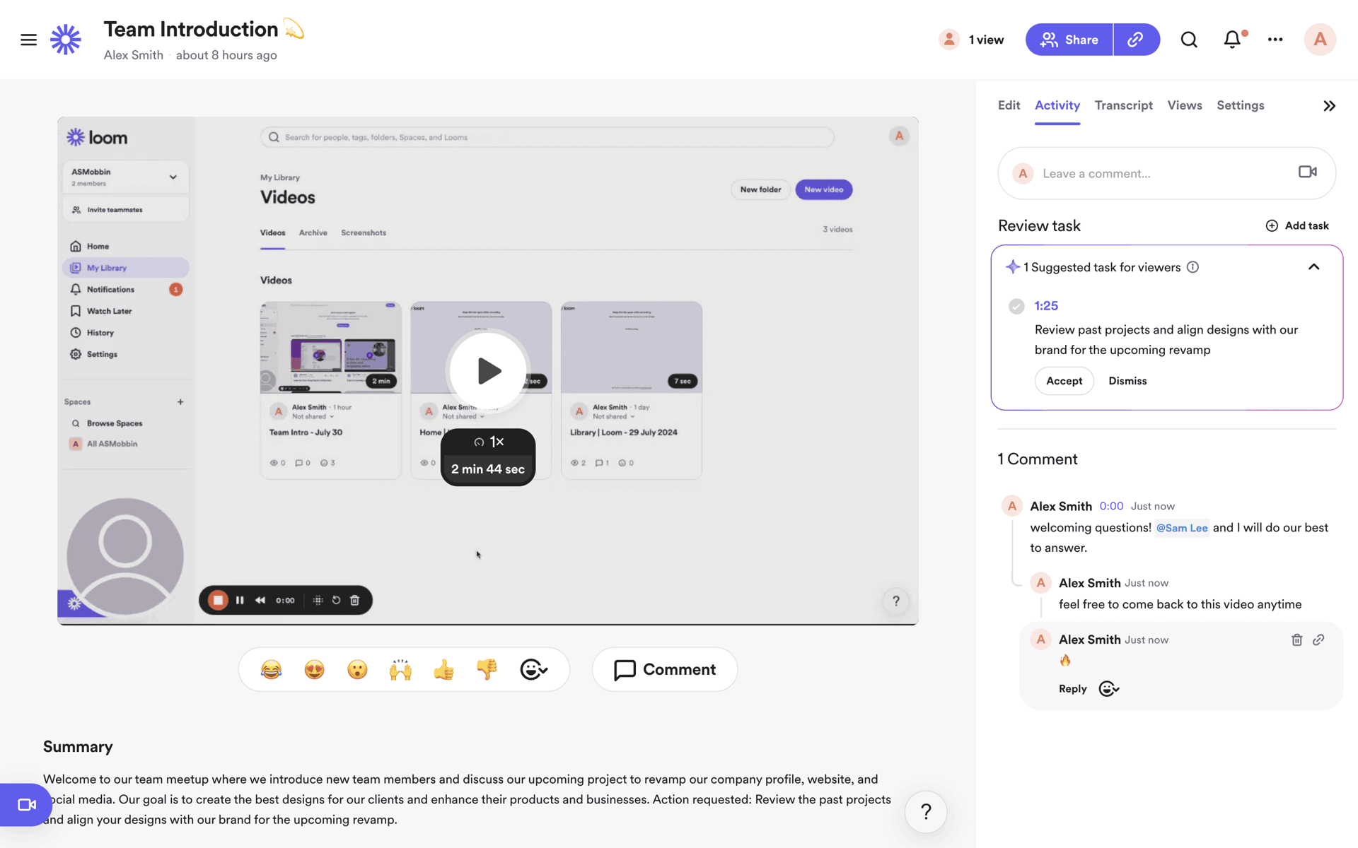 Loom Web Photo & Video interface screenshot 21