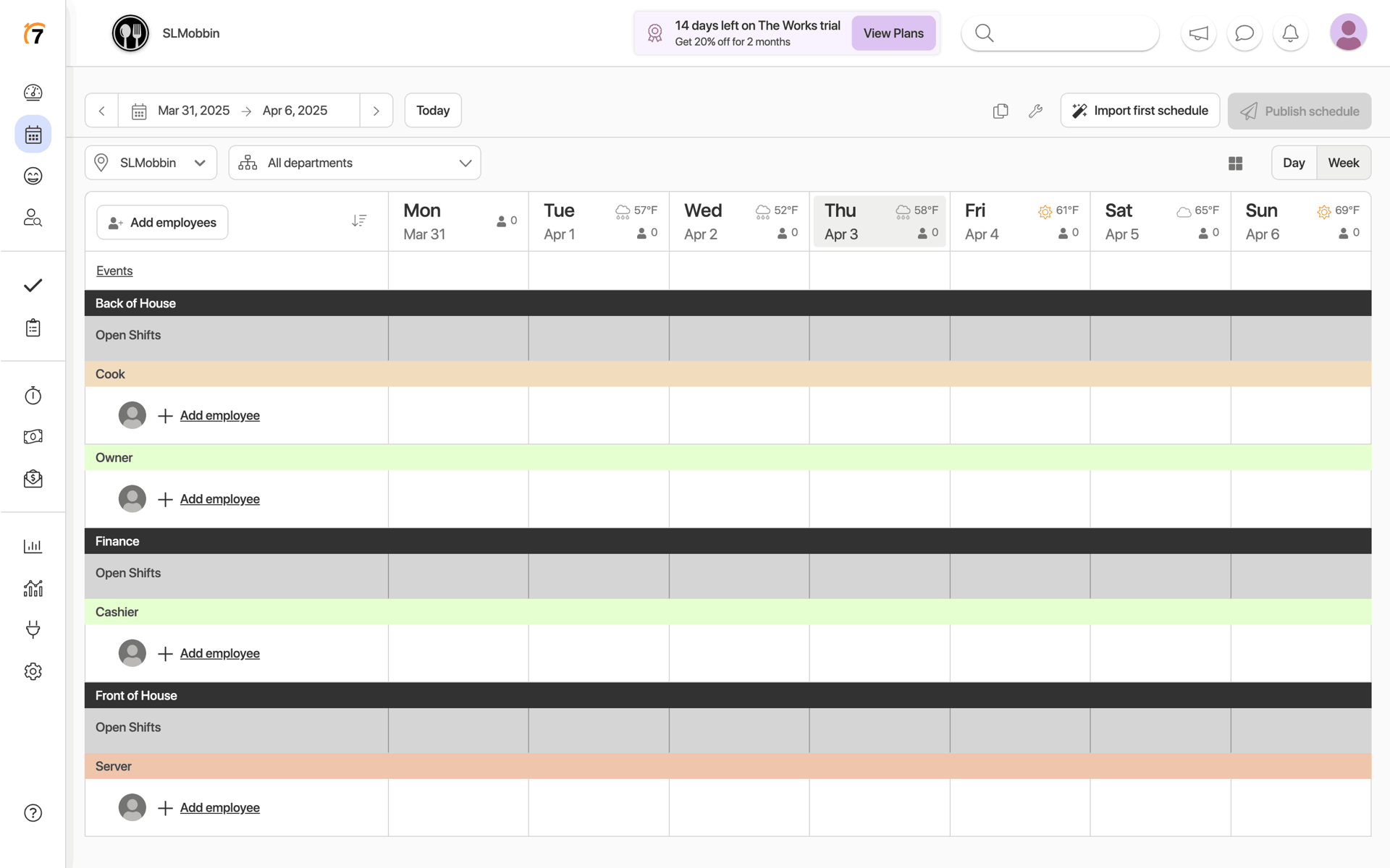 7shifts Web Business interface screenshot 24
