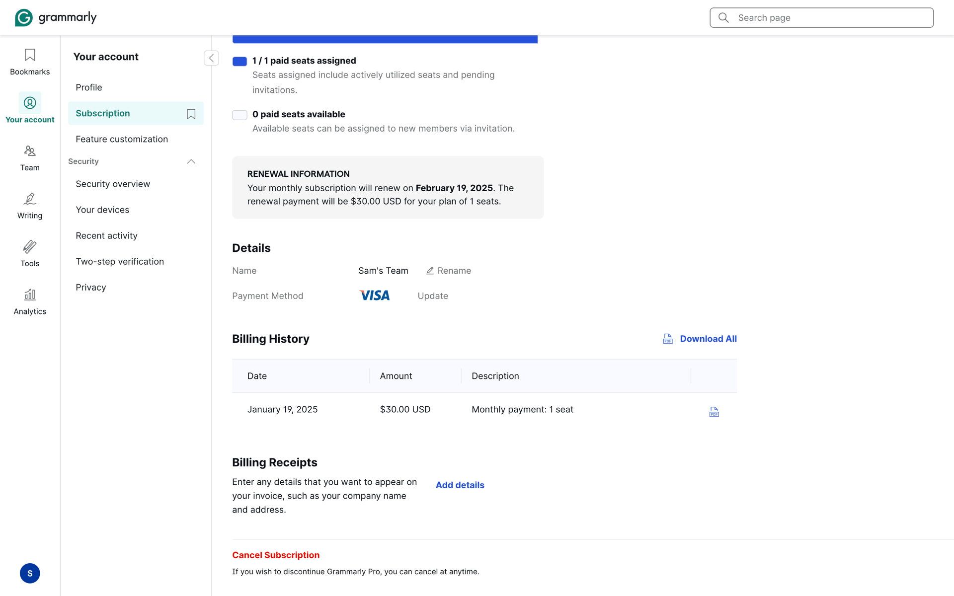 Grammarly Web AI interface screenshot 9
