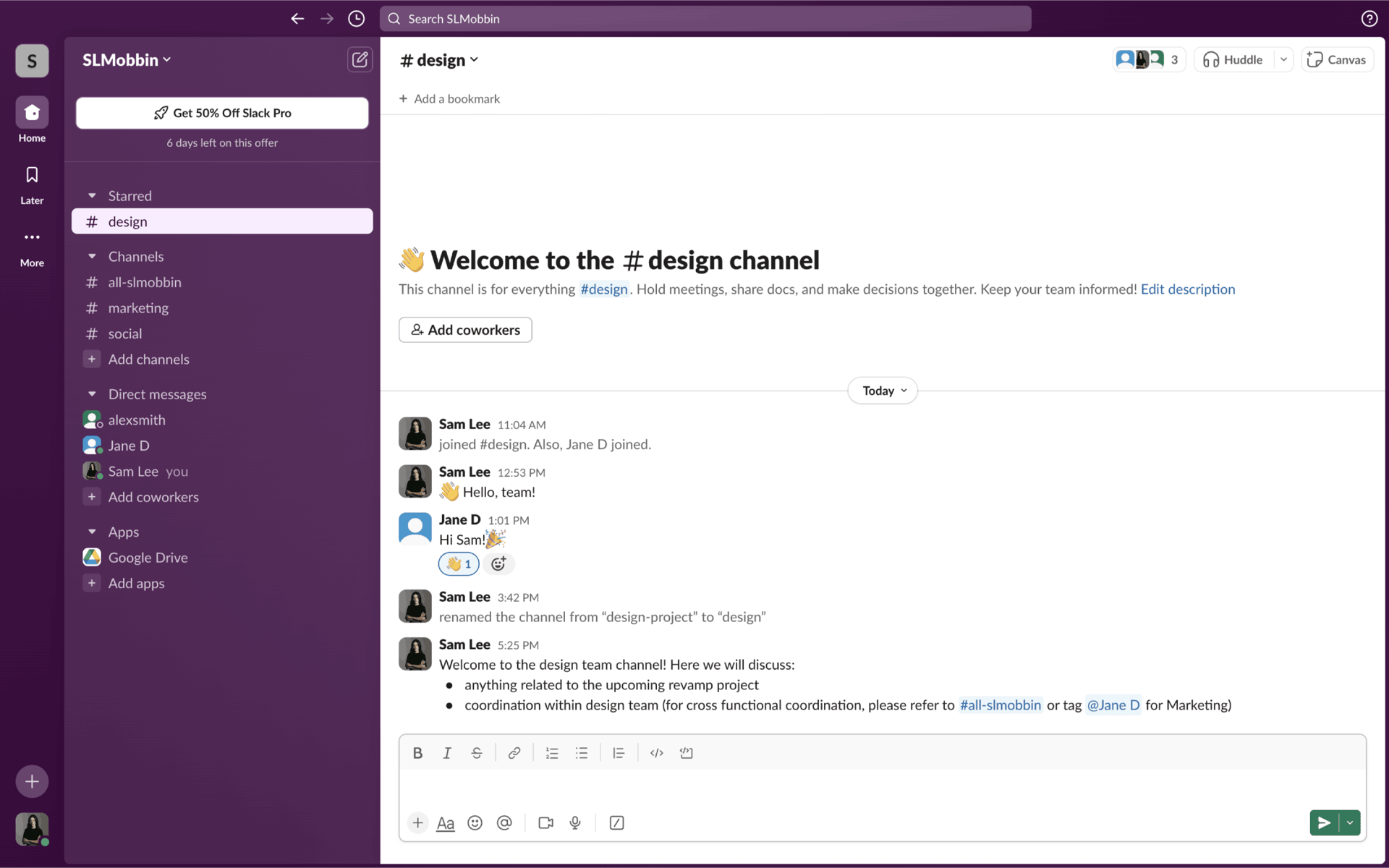 Slack Web Business interface screenshot 4