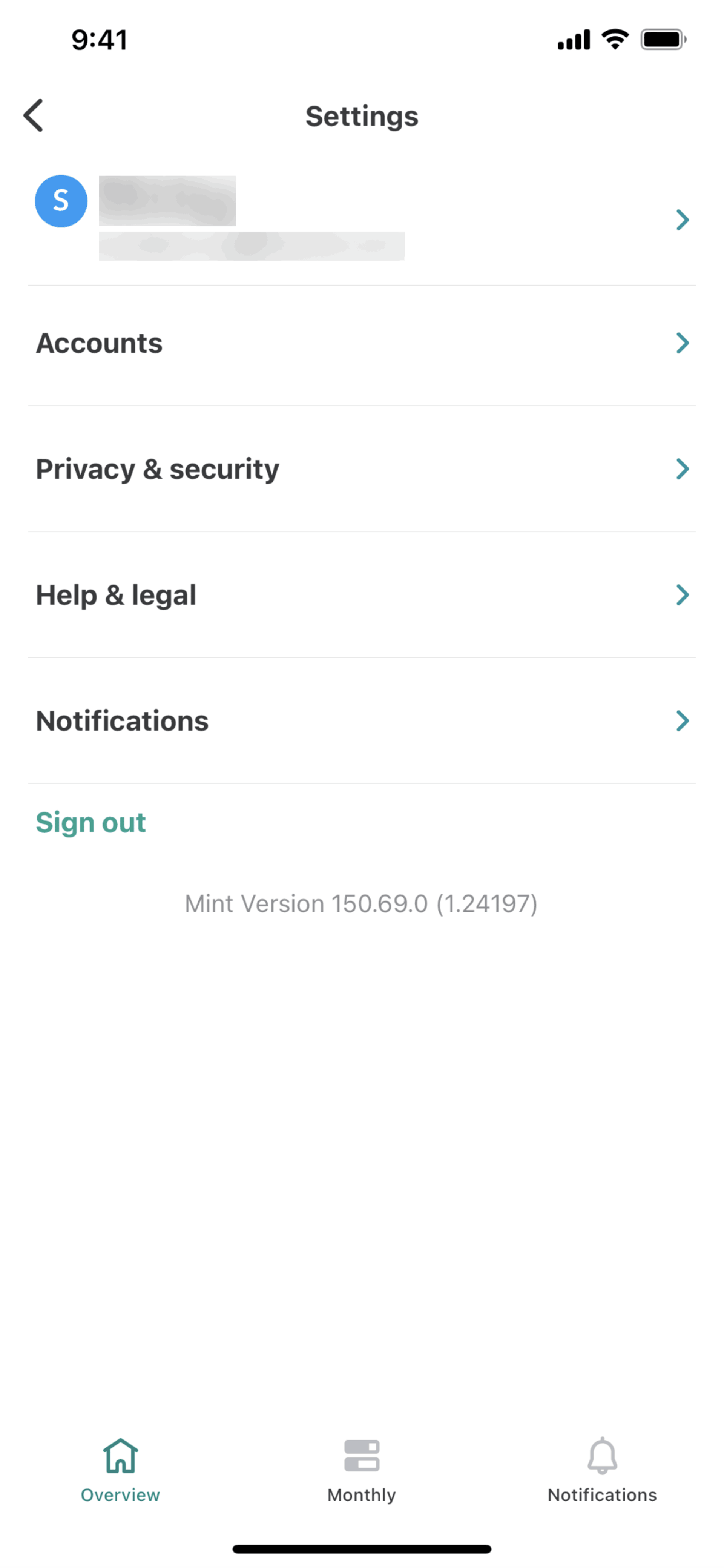 Mint iOS Finance interface screenshot 8