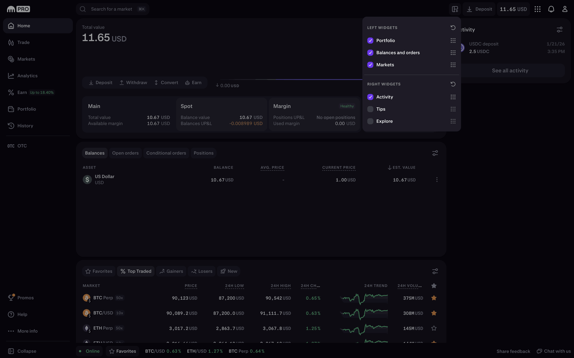 Kraken Web Finance interface screenshot 23