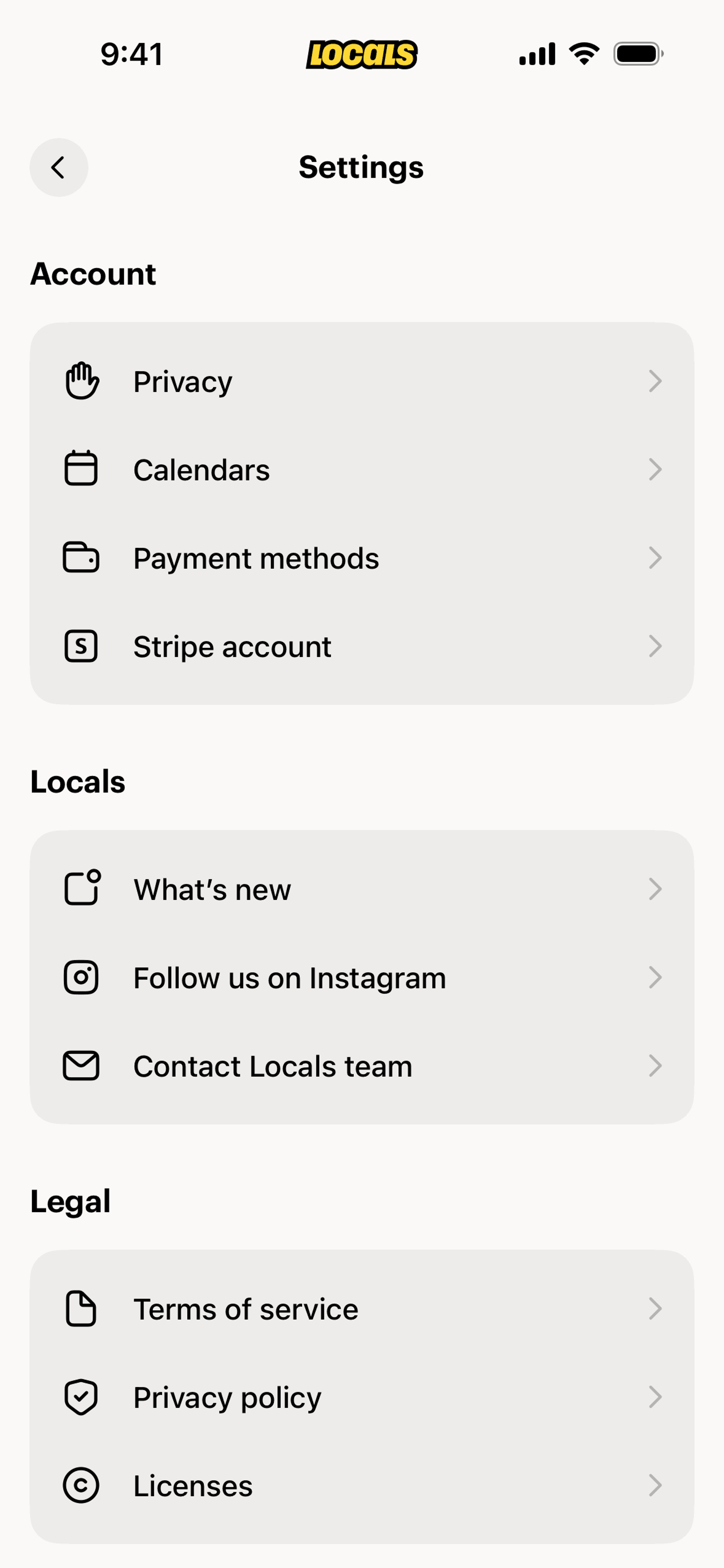 Locals iOS Social Networking interface screenshot 24