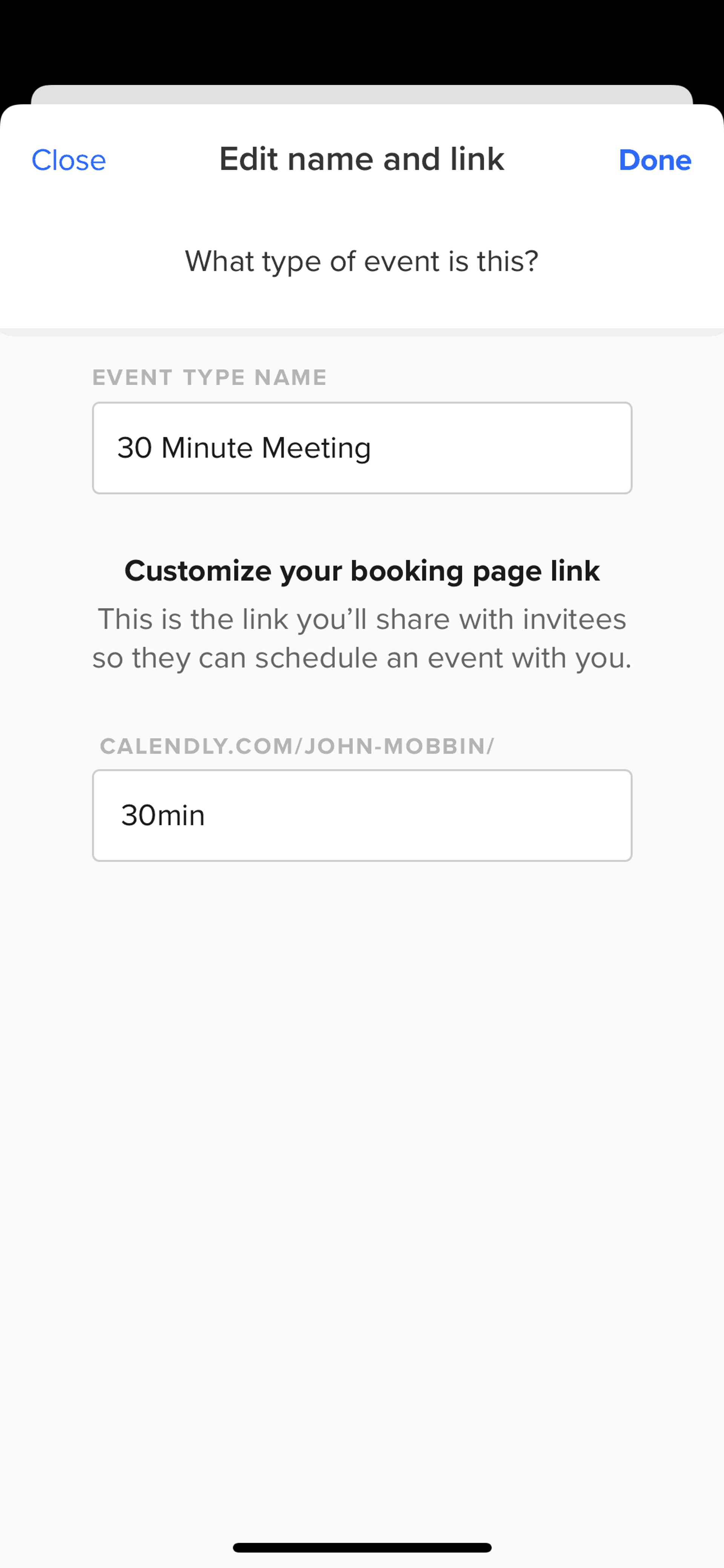 Calendly iOS Business interface screenshot 16