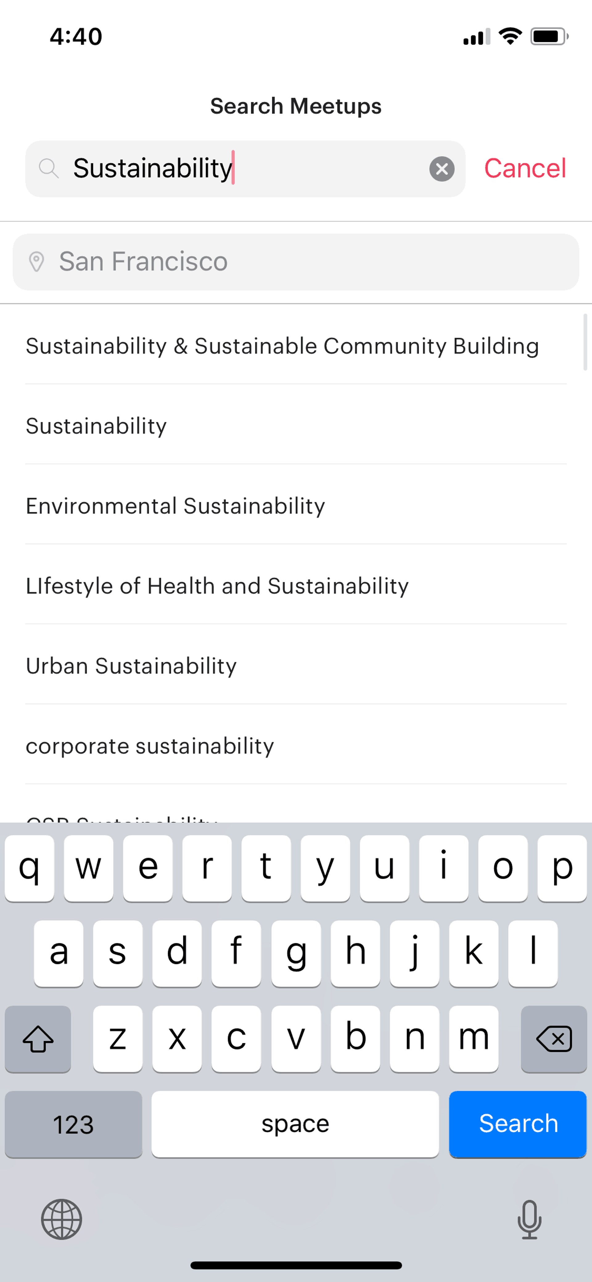 Meetup iOS Social Networking interface screenshot 20