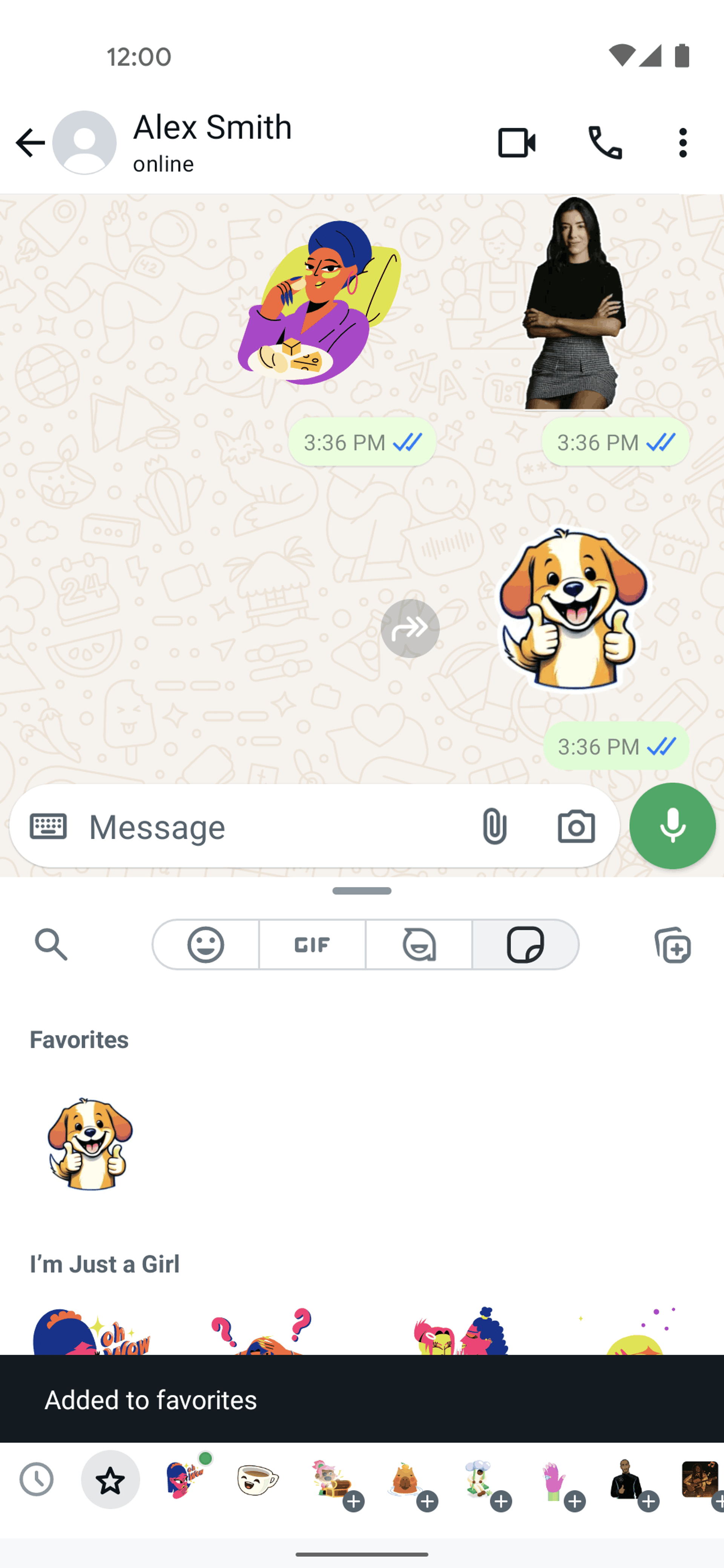WhatsApp Android UI design screenshot