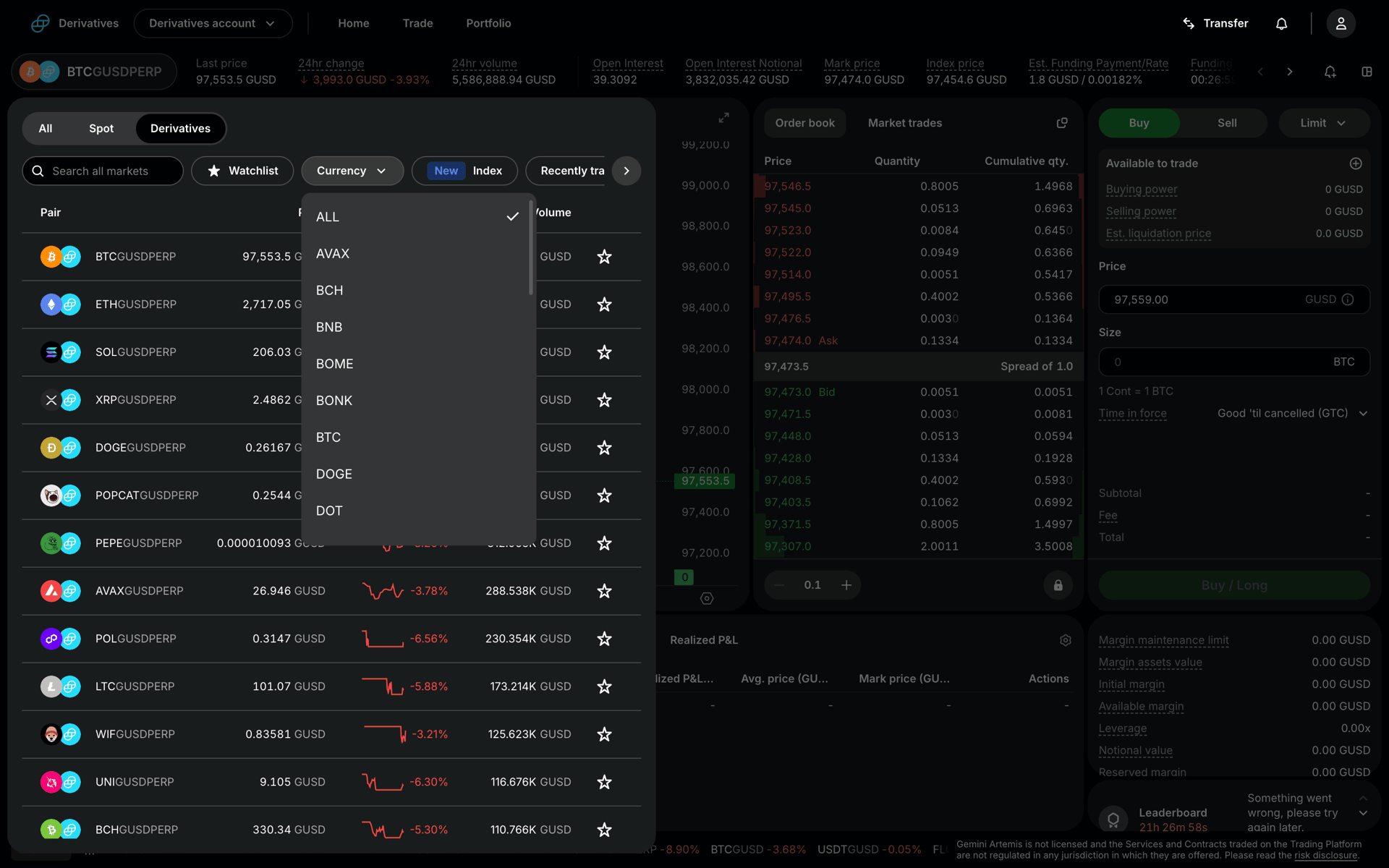 Gemini Web Finance interface screenshot 6