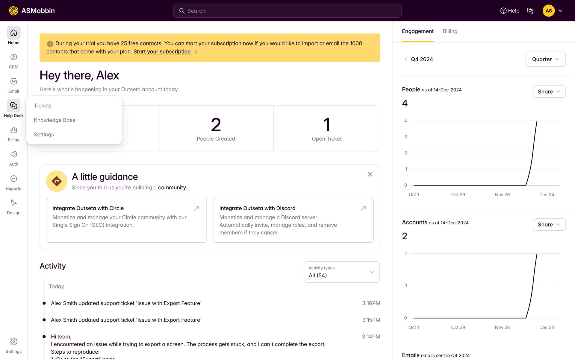 Outseta Web Business interface screenshot 2