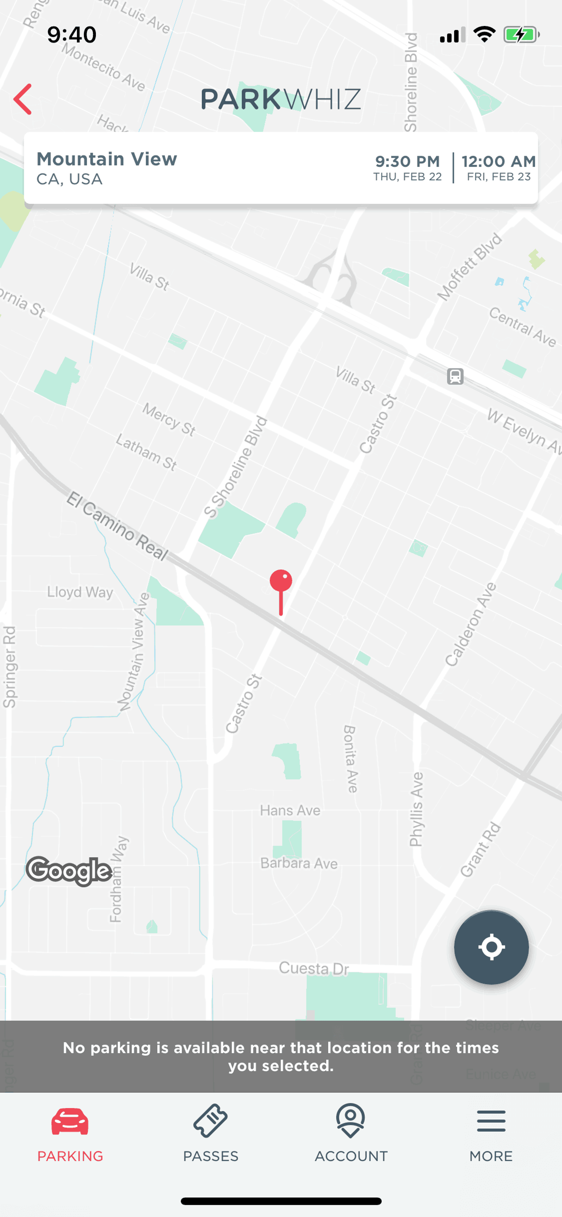 ParkWhiz iOS Maps & Navigation interface screenshot 10