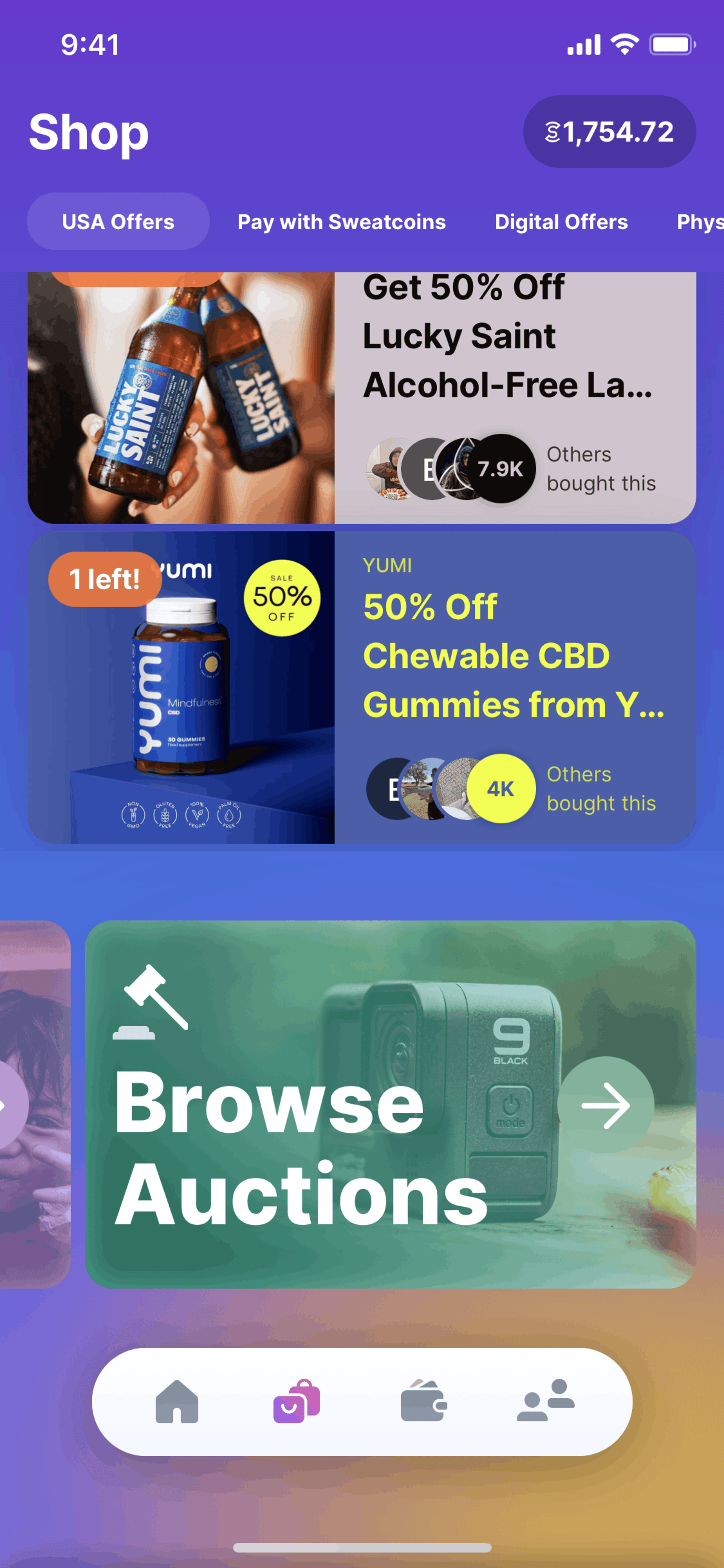 Sweatcoin iOS Health & Fitness interface screenshot 5