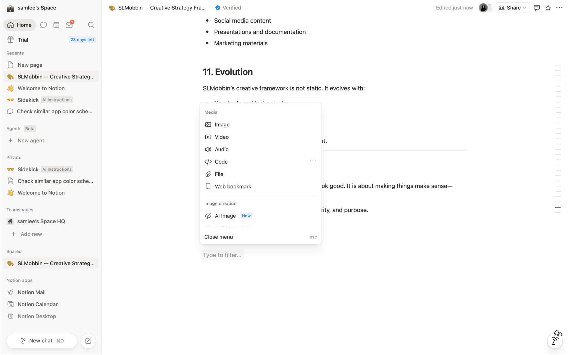 Notion Web Collaboration interface screenshot 15