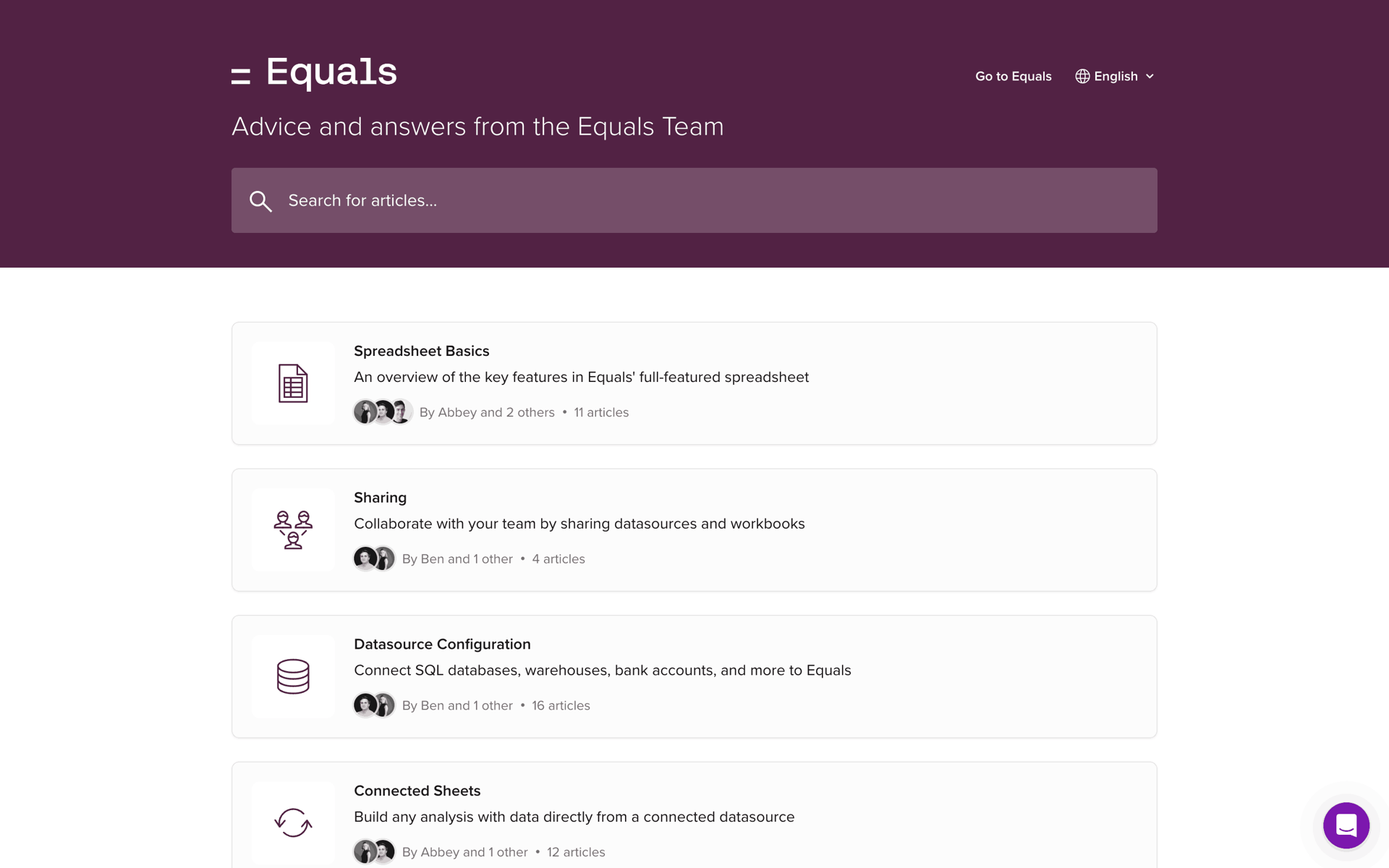 Equals Web Business interface screenshot 4