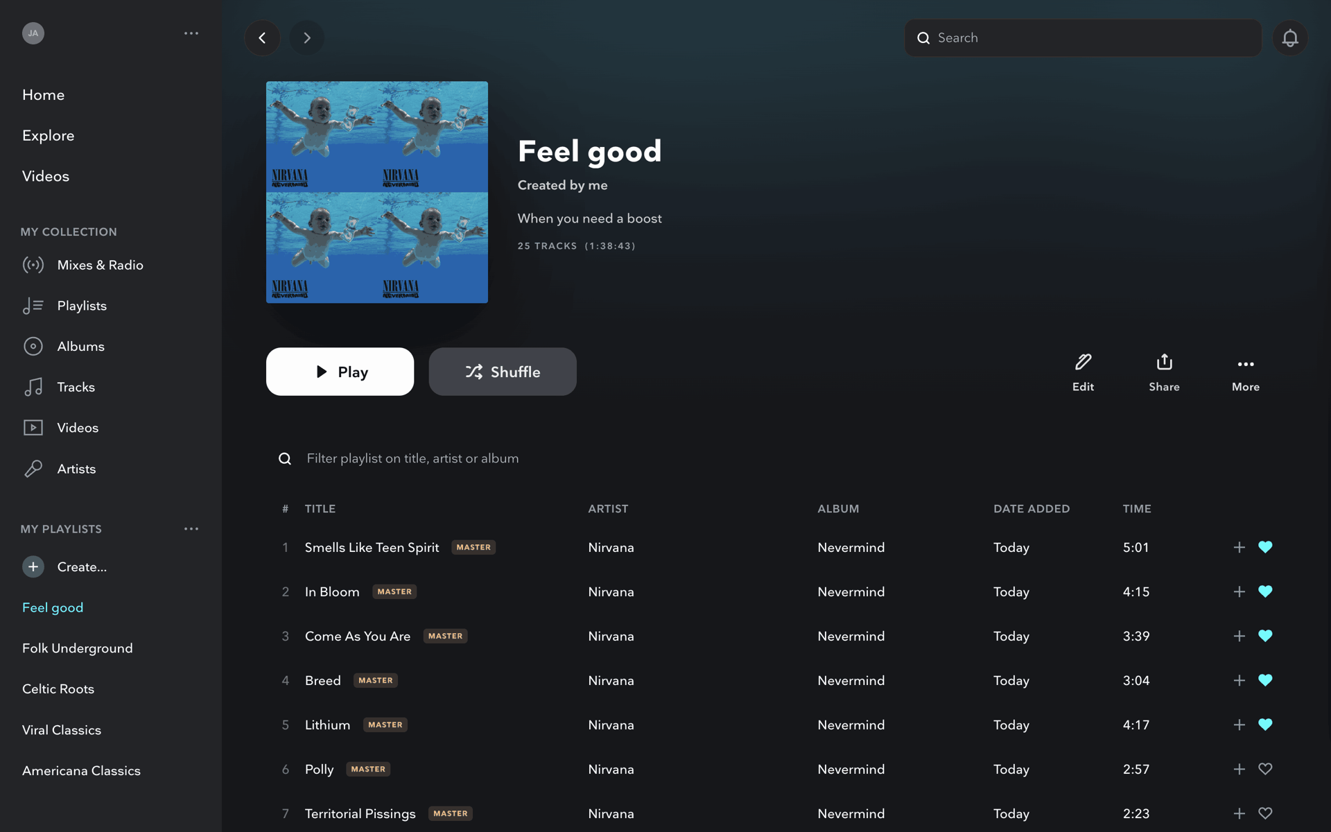 TIDAL Web Music & Audio interface screenshot 6