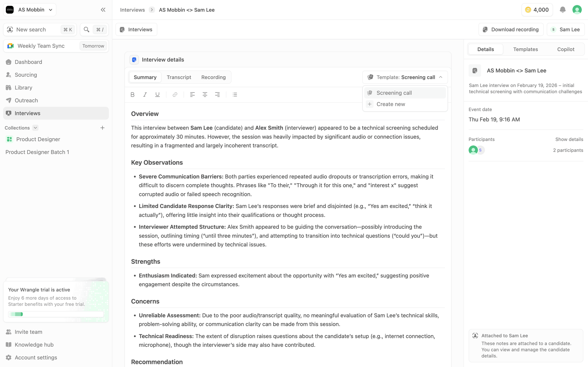 Wrangle Web AI interface screenshot 20