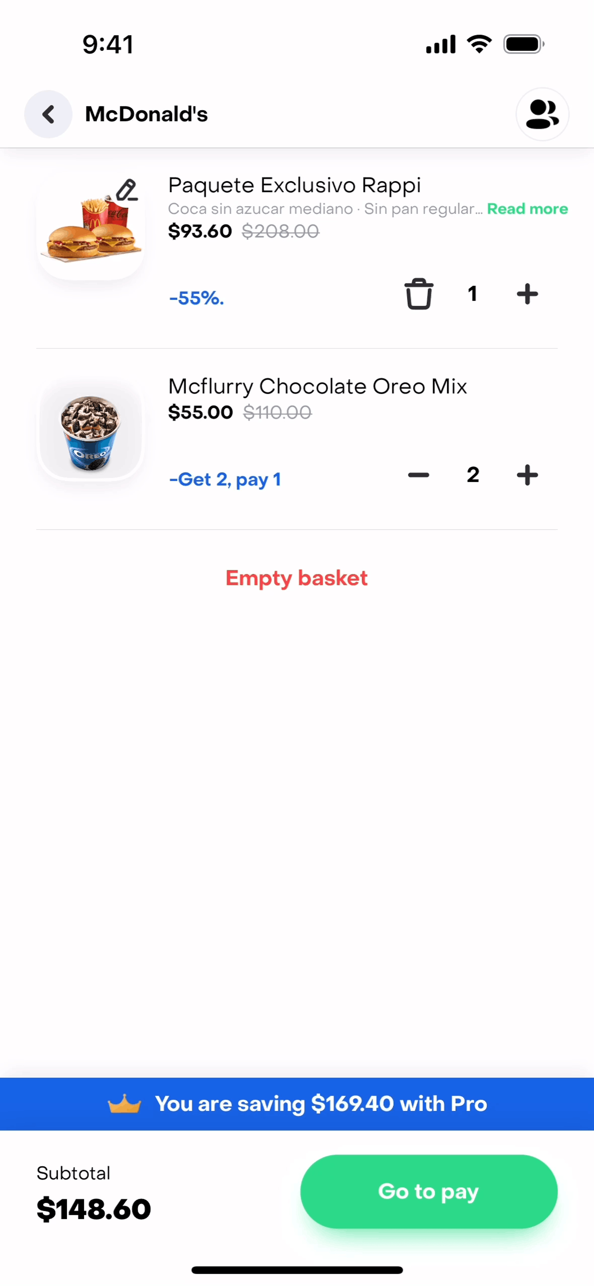 Rappi iOS Food & Drink interface screenshot 4