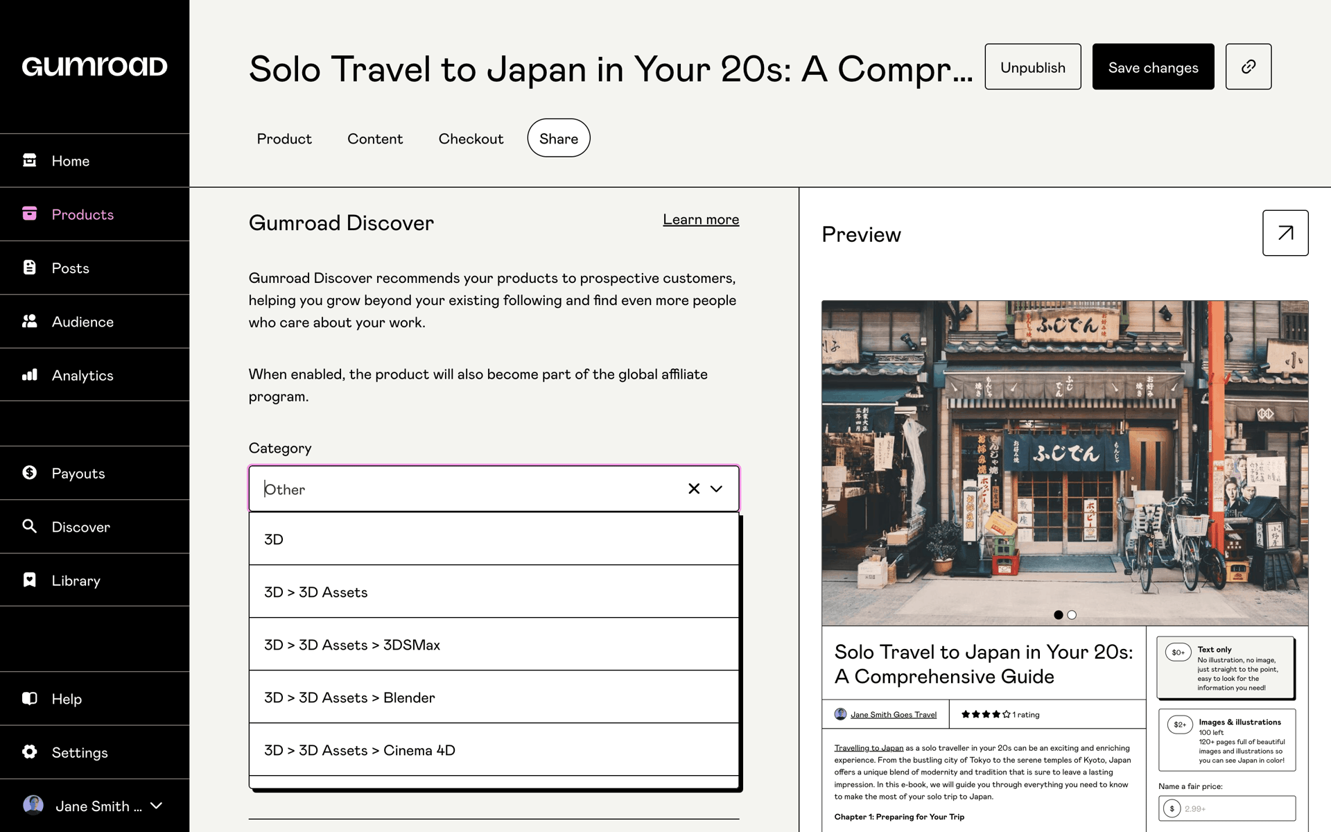 Gumroad Web Utilities interface screenshot 9
