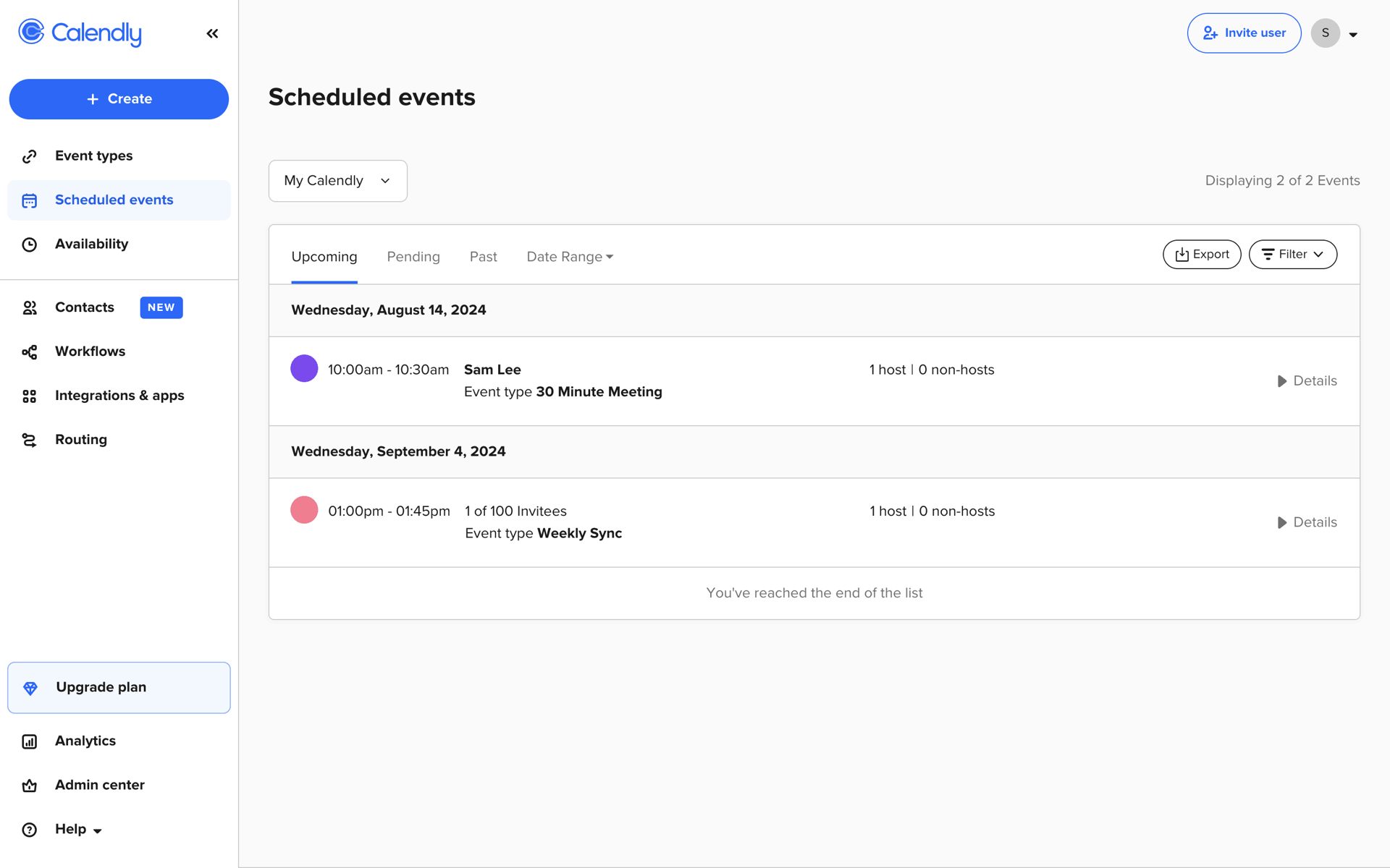 Calendly Web Business interface screenshot 10