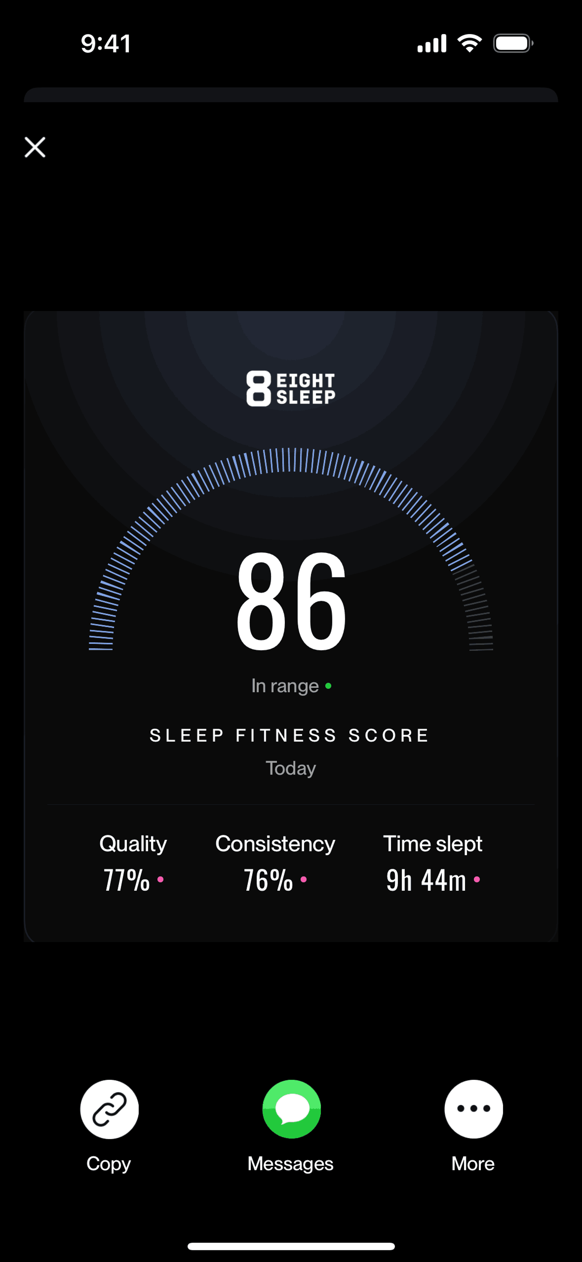 Eight Sleep iOS Health & Fitness interface screenshot 18
