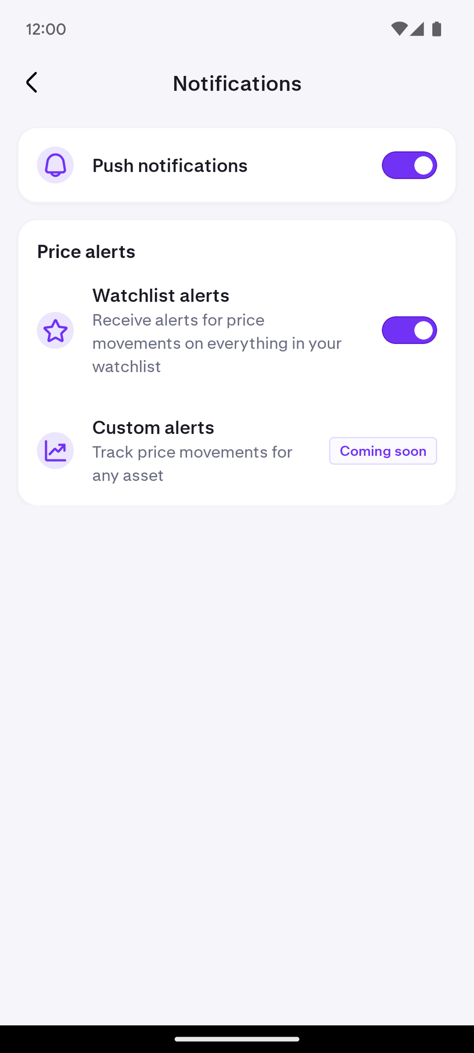 Kraken Android Finance interface screenshot 17