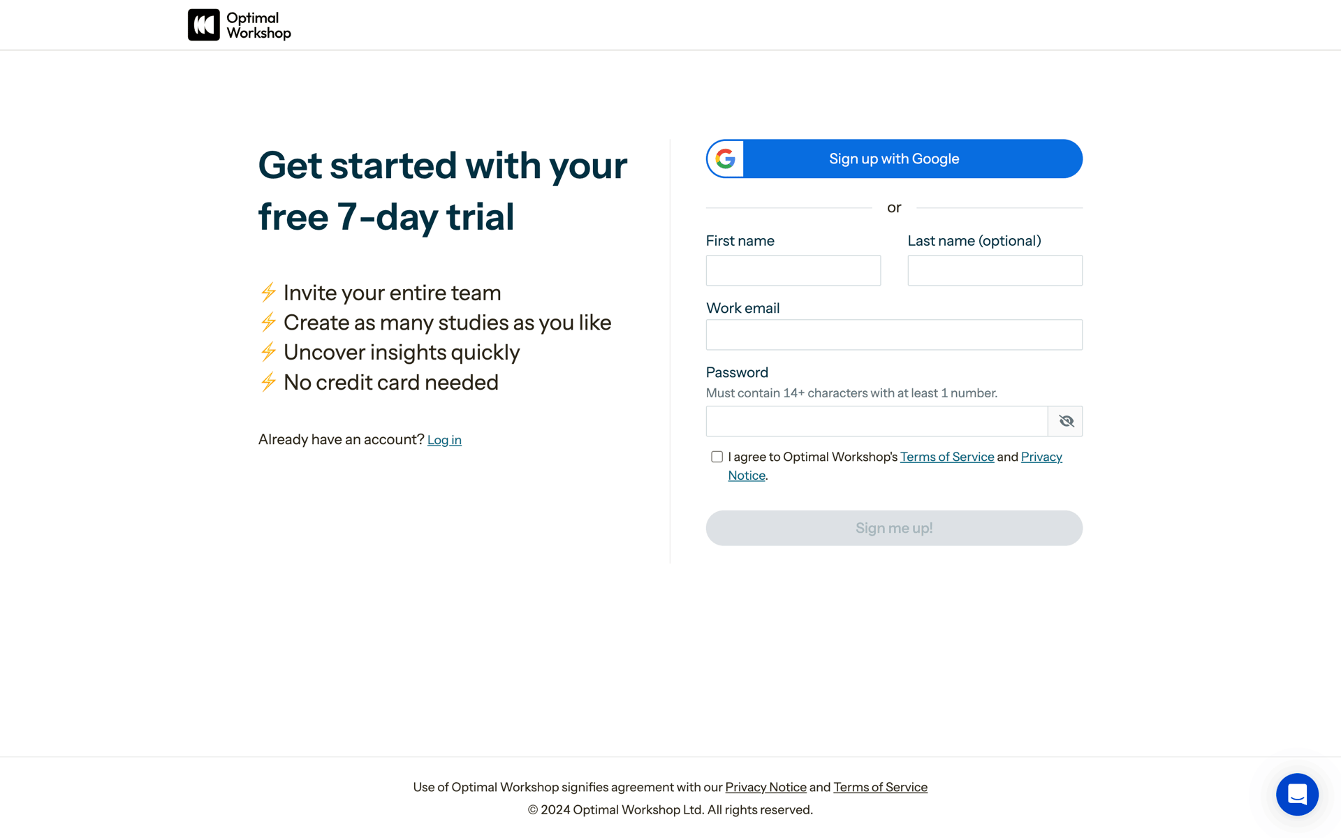Optimal Workshop Web Business interface screenshot 7