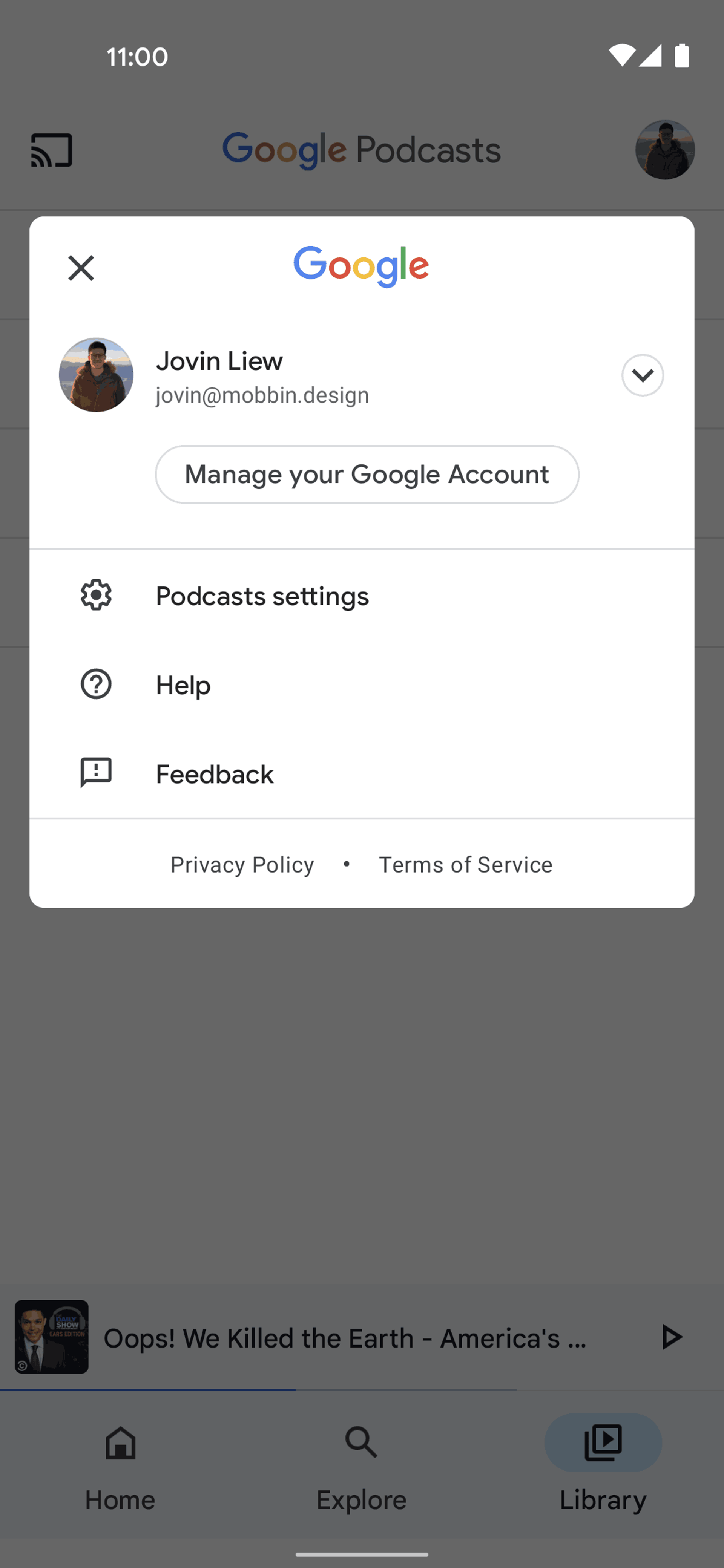 Google Podcasts Android Music & Audio interface screenshot 5