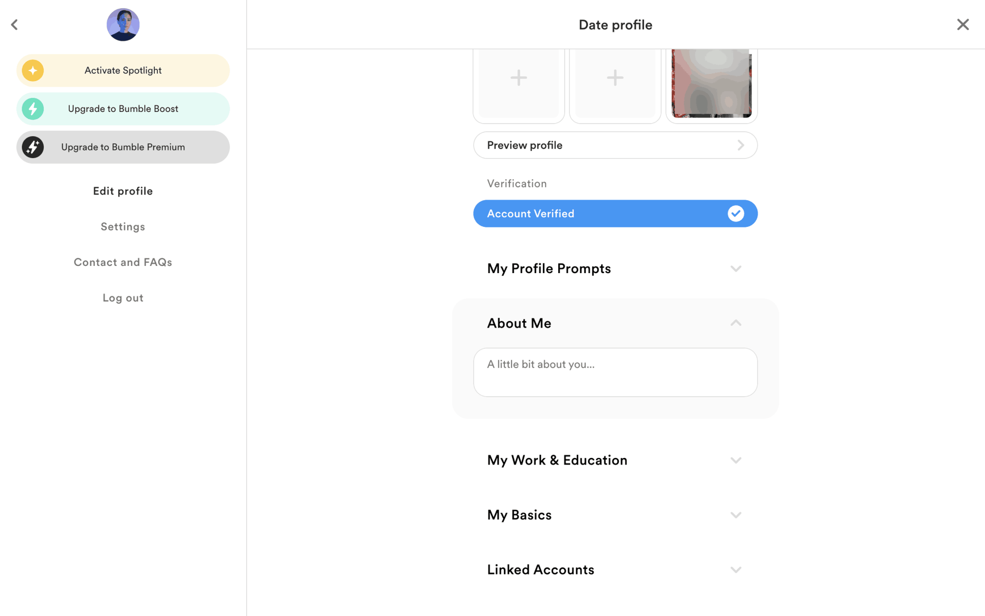 Bumble Web Lifestyle interface screenshot 21