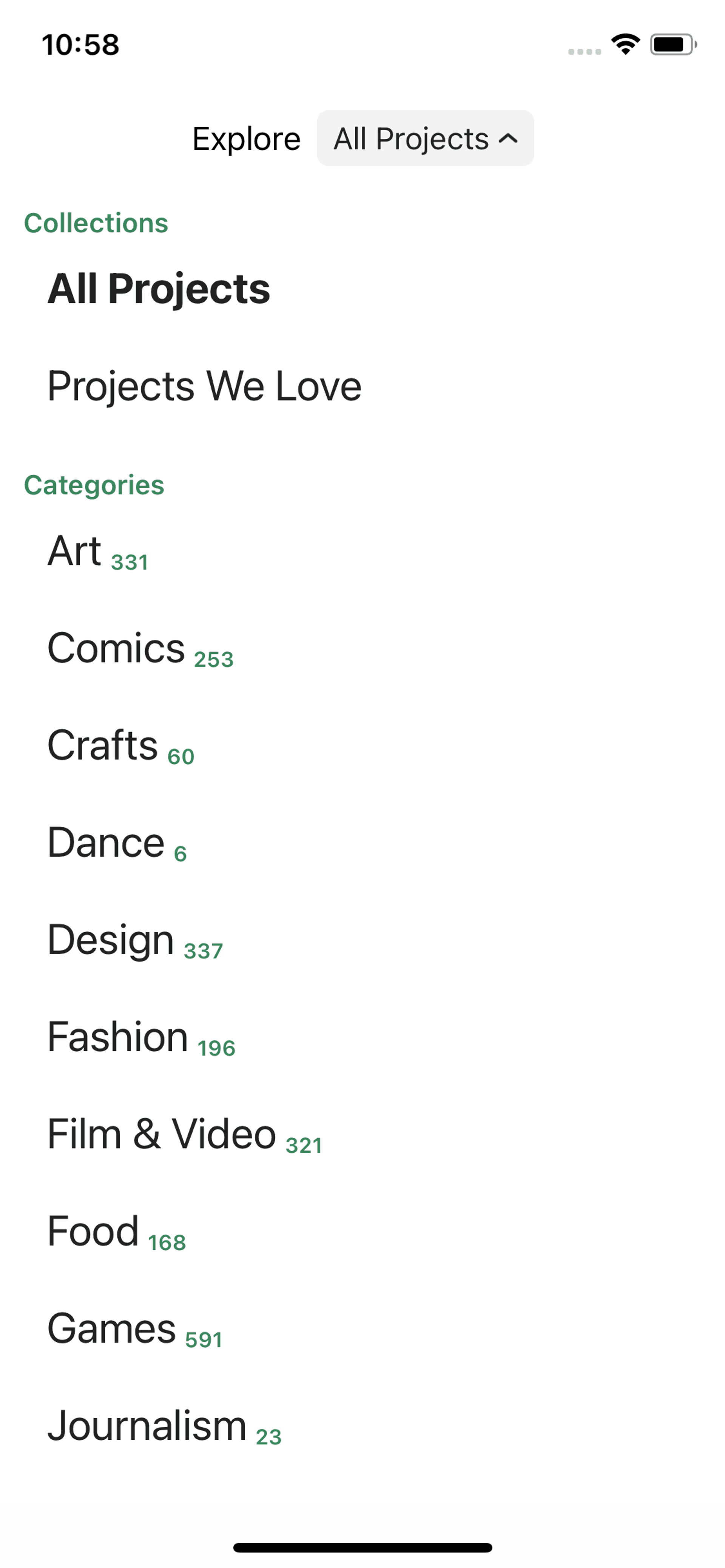 Kickstarter iOS Social Networking interface screenshot 10